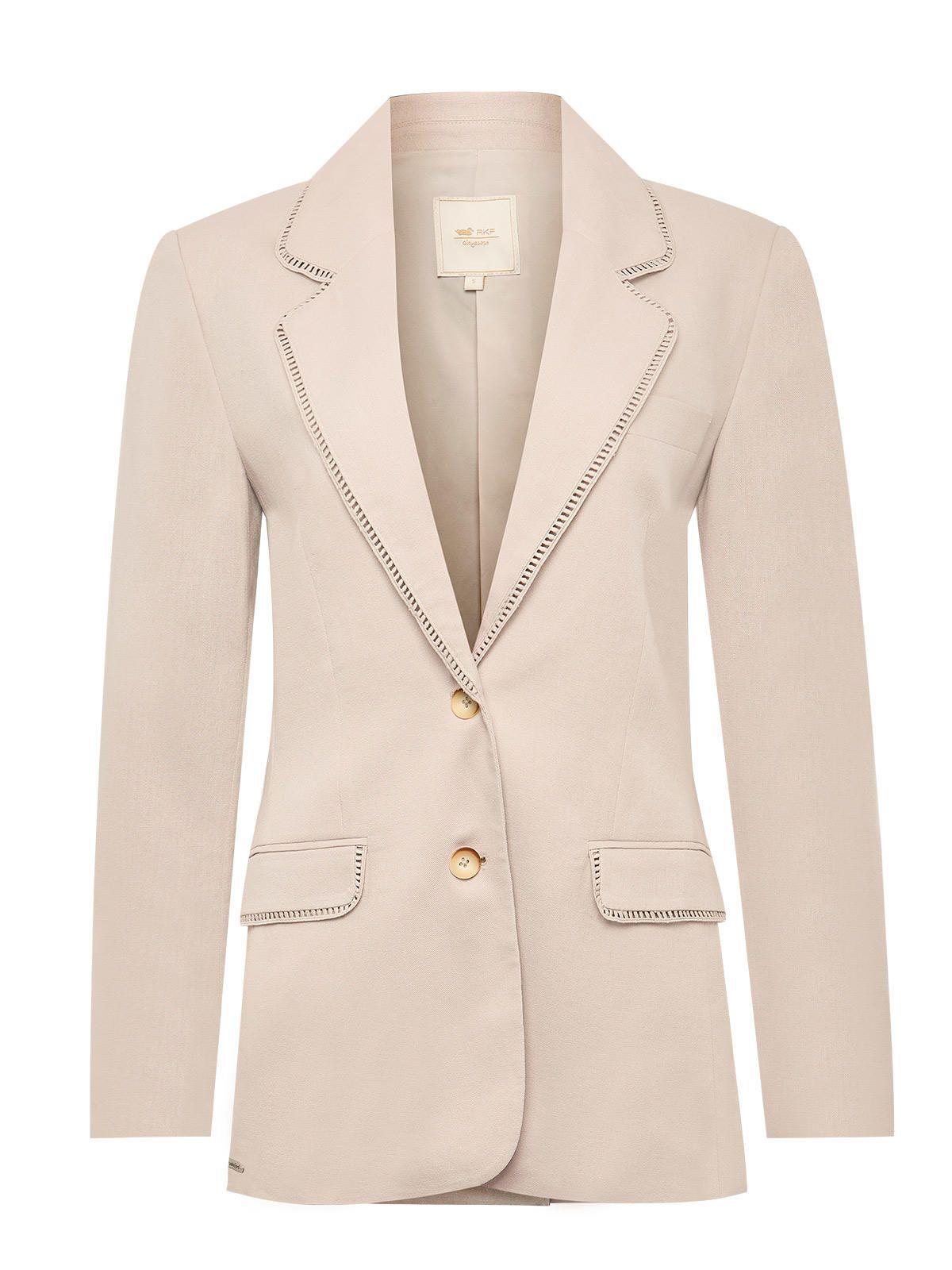 Chaqueta Lino Mujer Anana Beige -0
