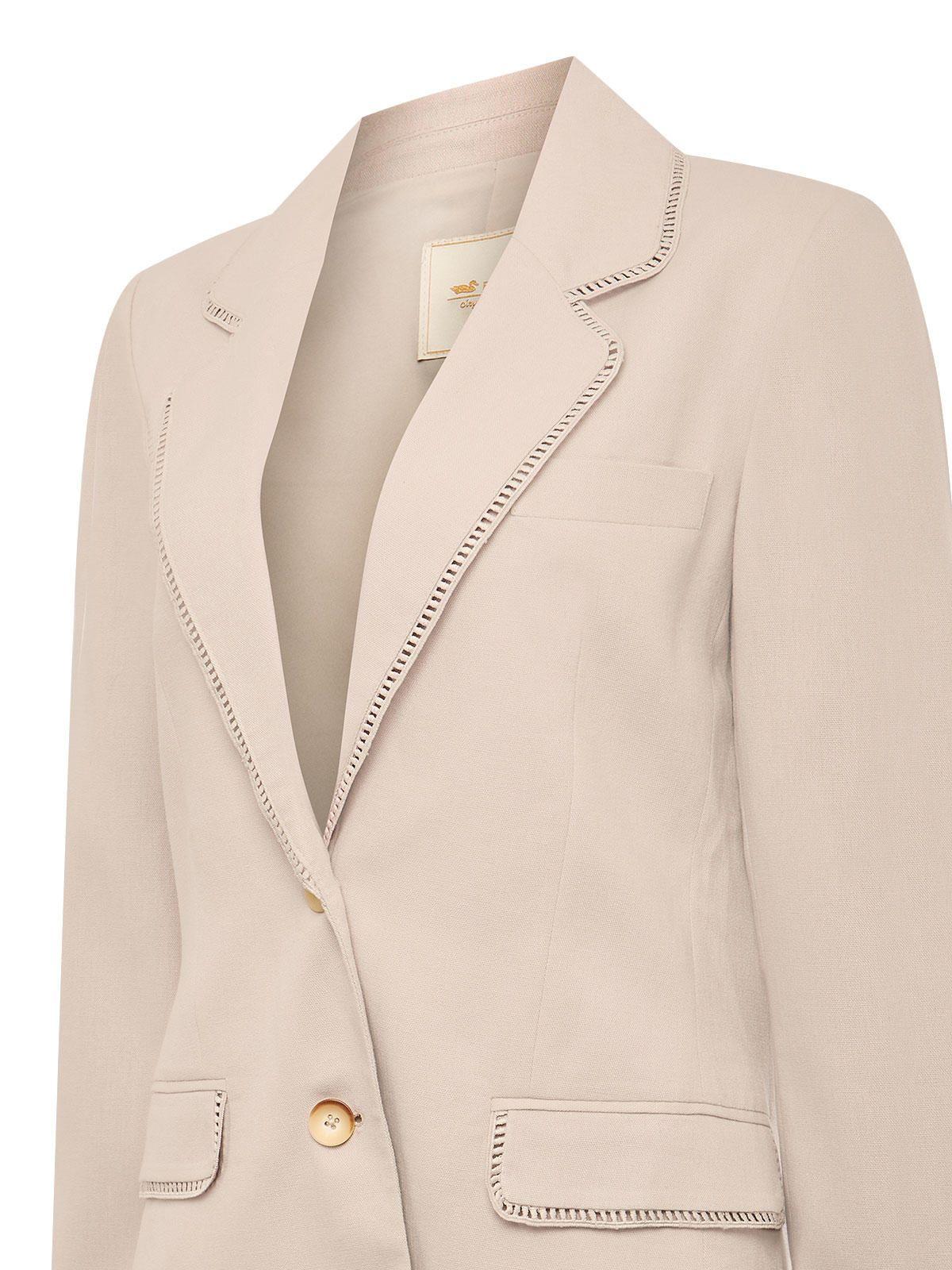 Chaqueta Lino Mujer Anana Beige -3