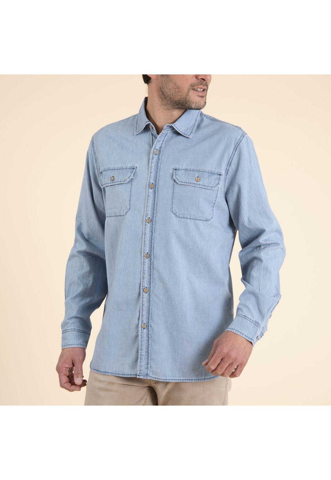 Camisa Hombre Denim Celeste-1