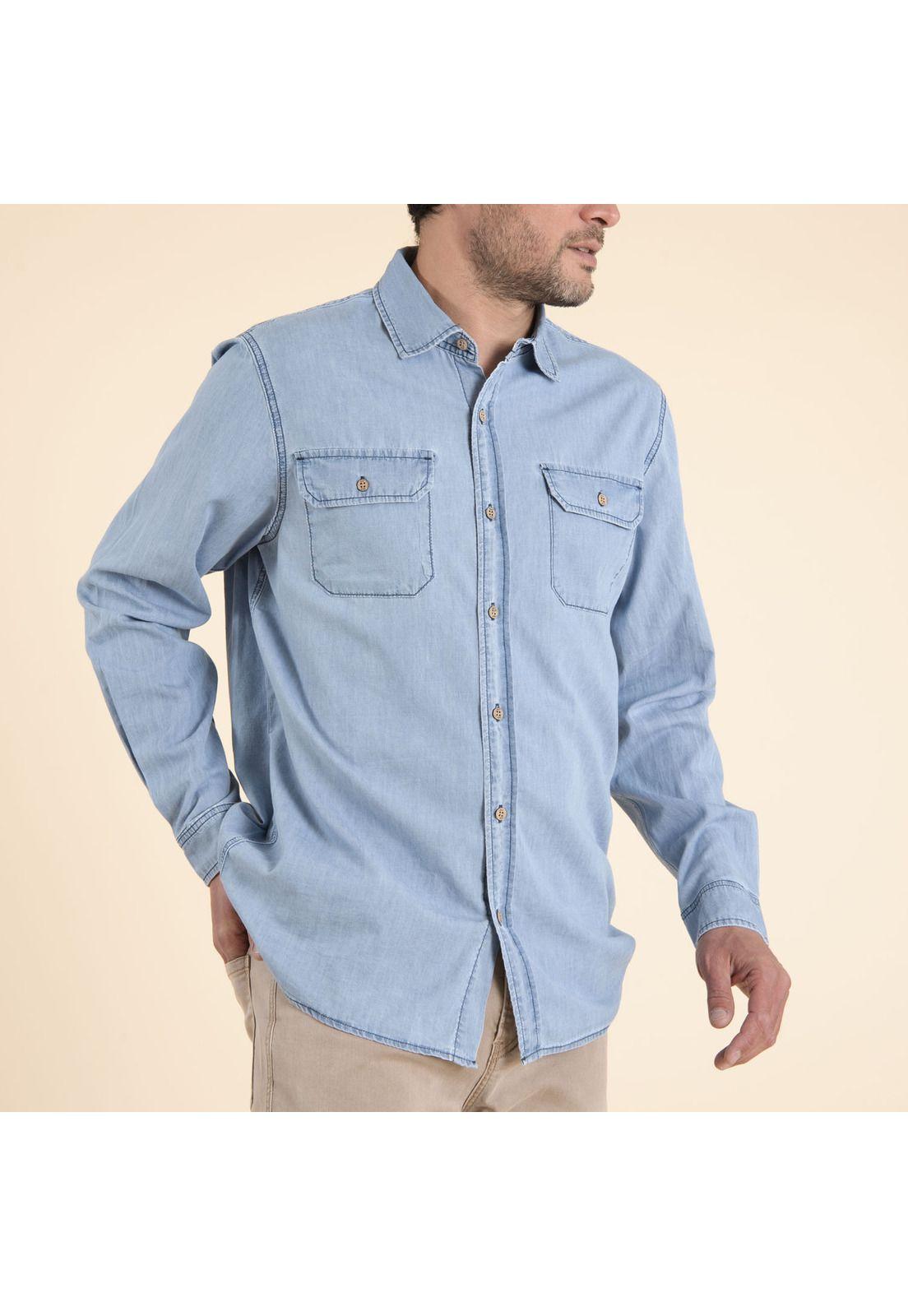 Camisa Hombre Denim Celeste-2