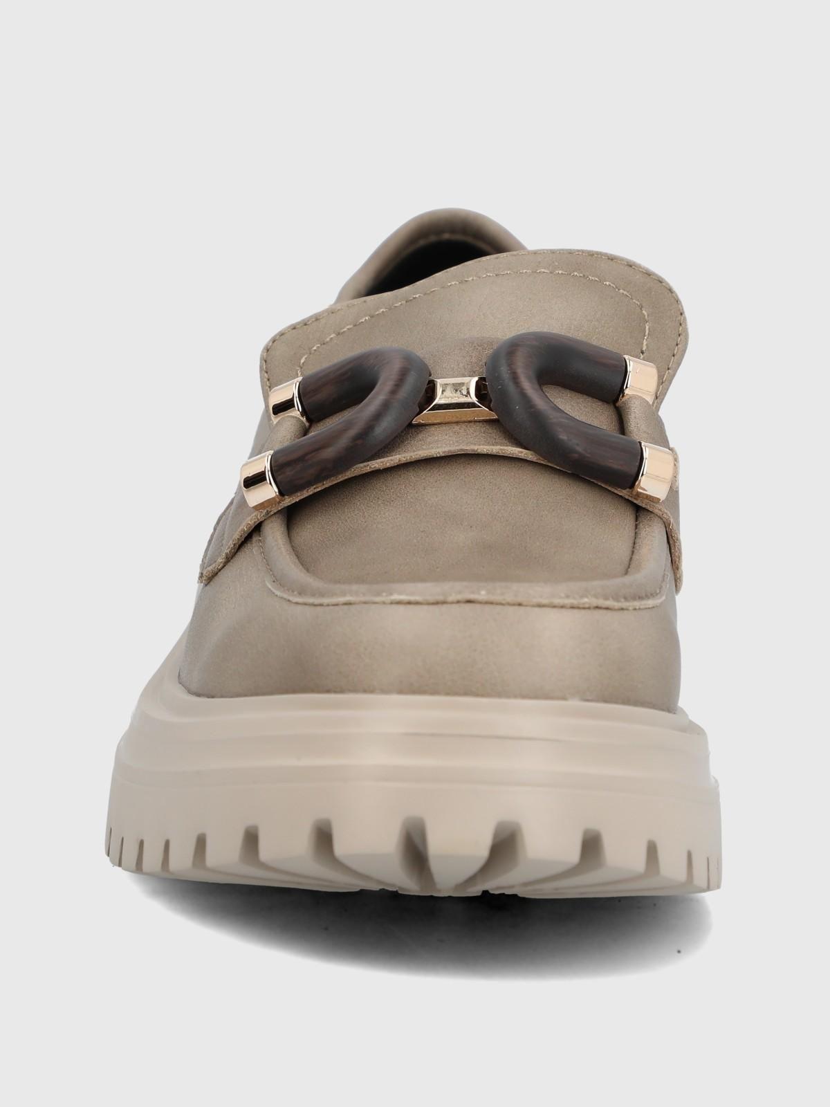 Mocasin Cuero Mujer Botana Café-3