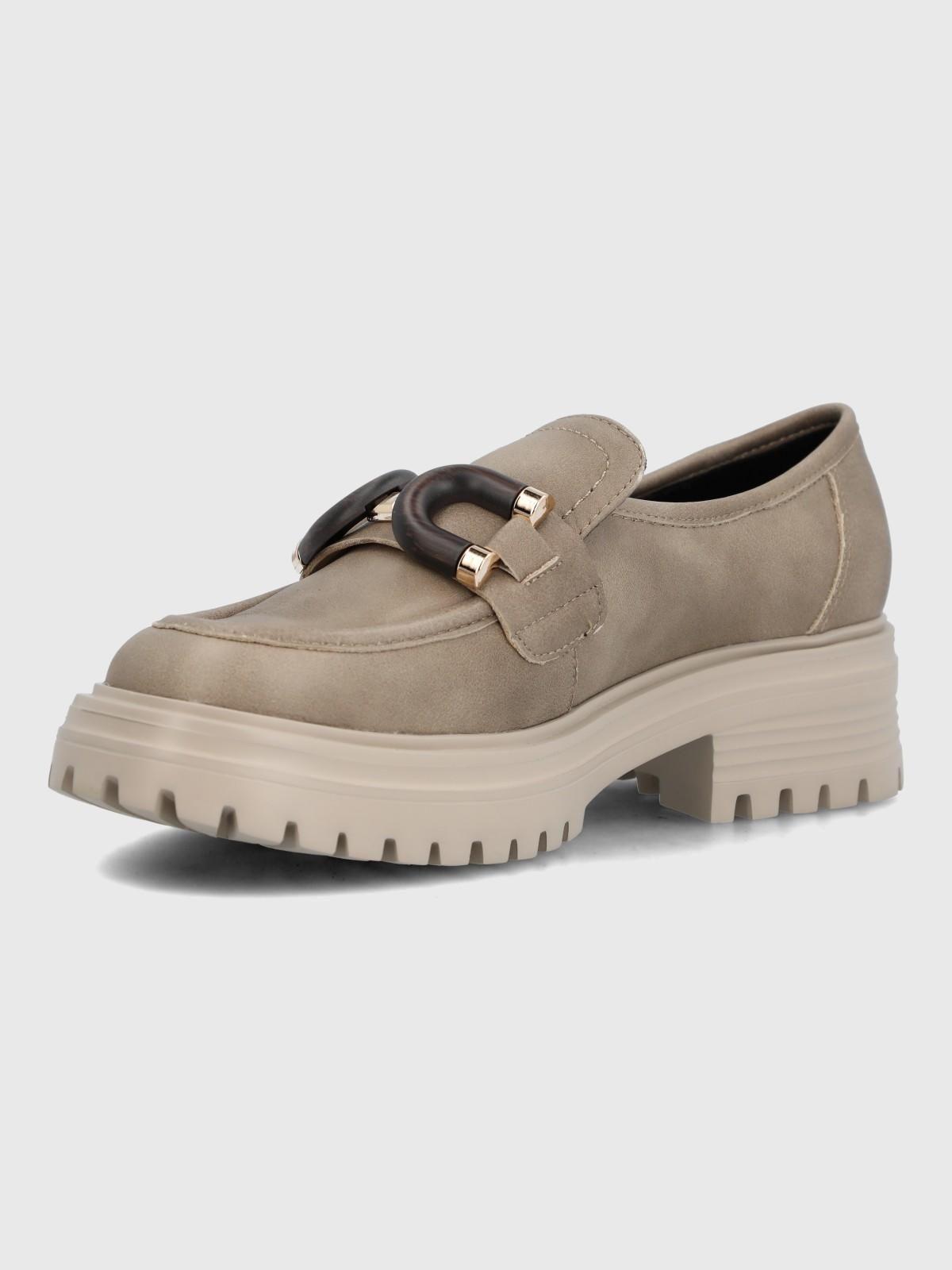 Mocasin Cuero Mujer Botana Café-5