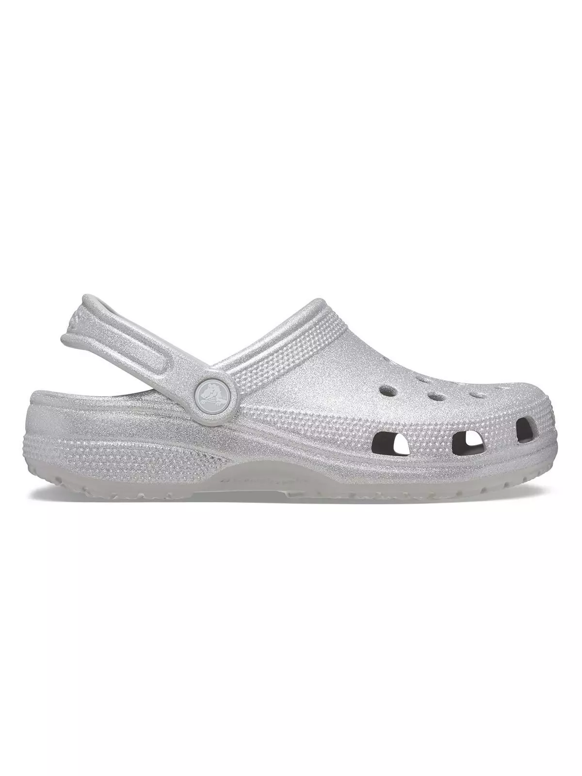 Zueco Crocs Mujer Classic Glitter Clog Plateado-0