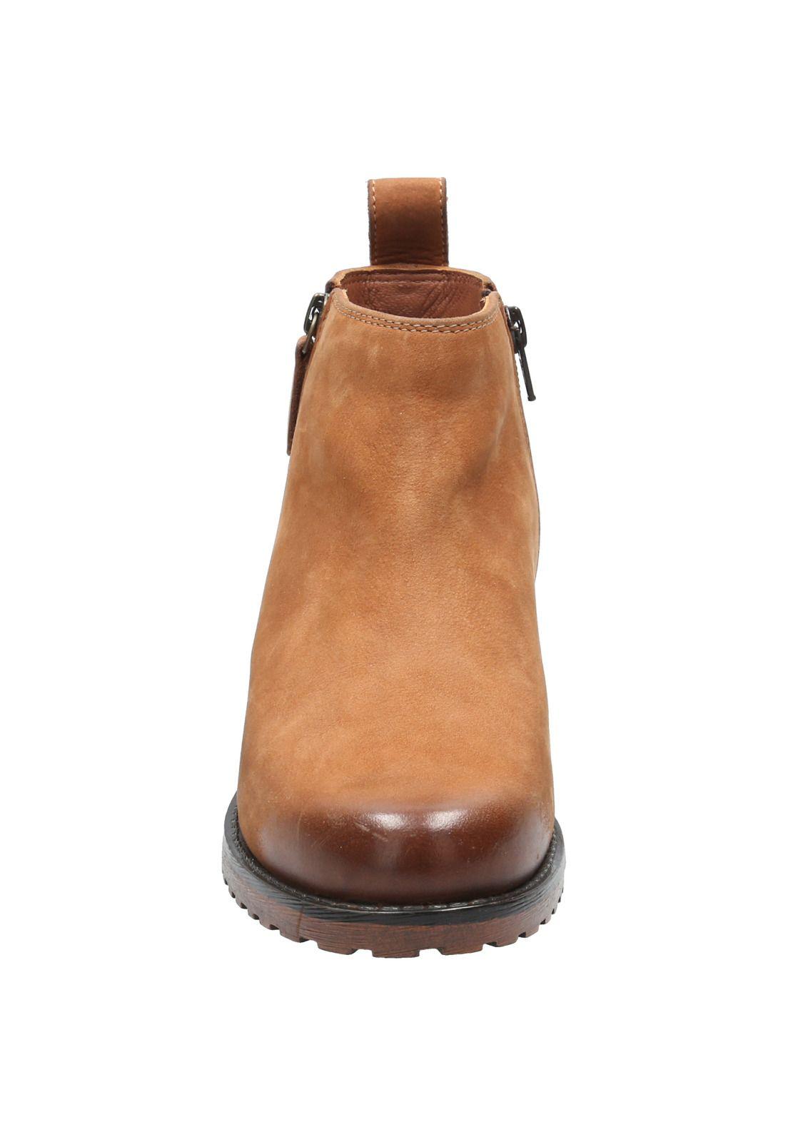 Botín Cuero Mujer Fiume Café Claro-3