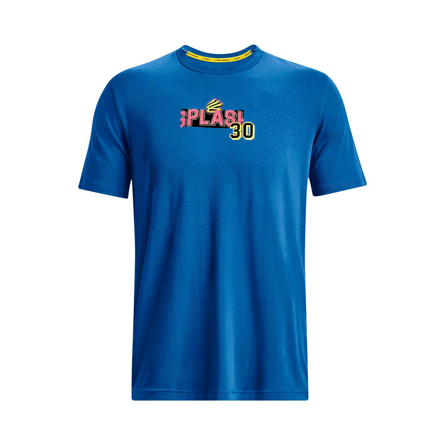 Camiseta Hombre UA Curry Splash Part Azul-0