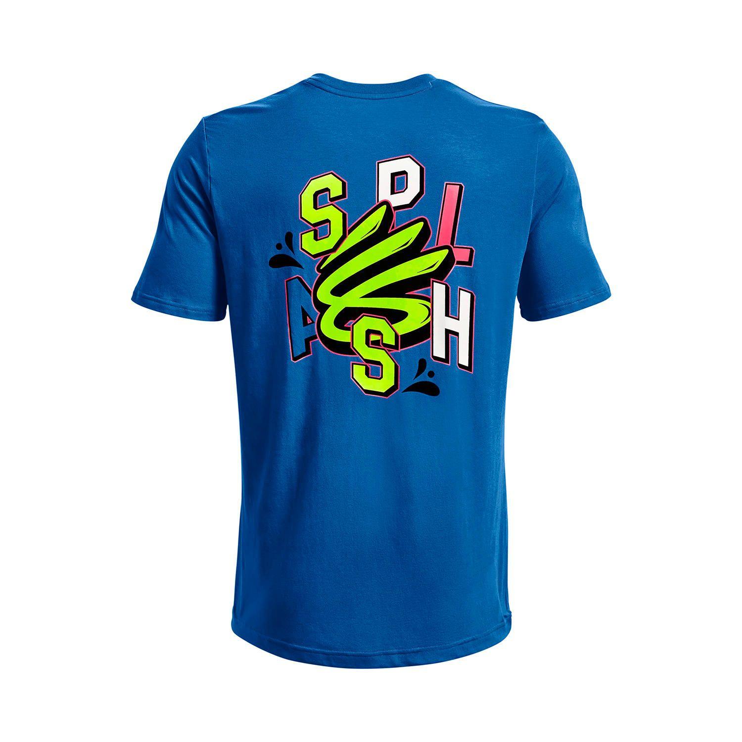 Camiseta Hombre UA Curry Splash Part Azul-1