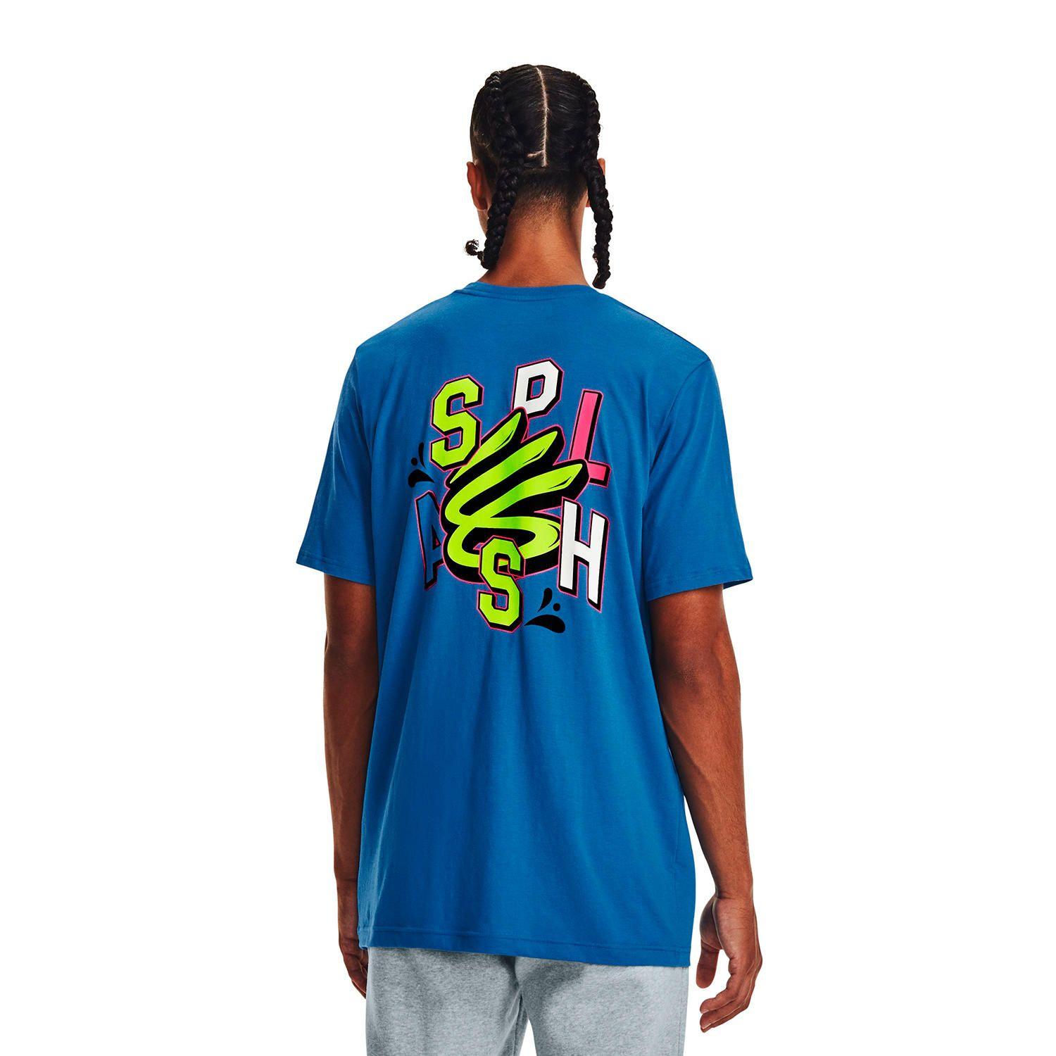 Camiseta Hombre UA Curry Splash Part Azul-4