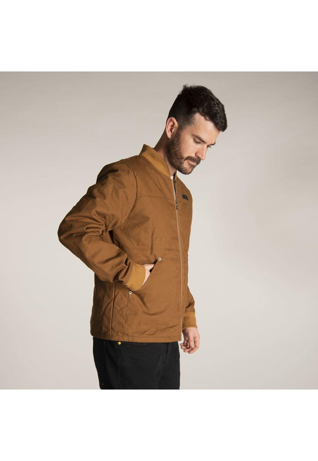 Chaqueta Hombre Fdtn Quilted Bomber Café-1