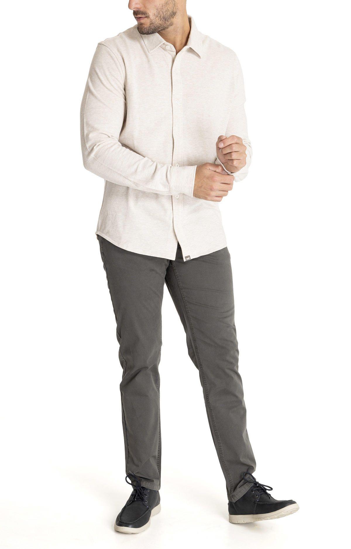 Polera M/L Hombre Piquelong Verde Claro-8
