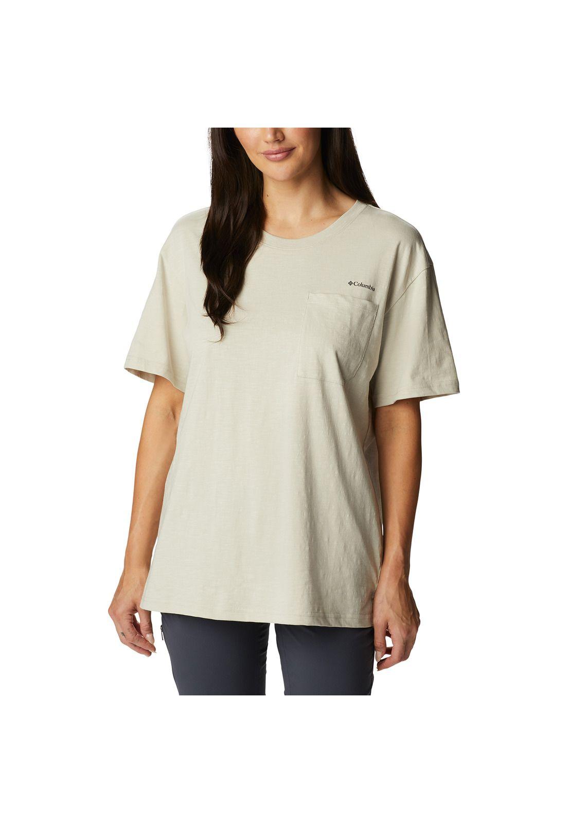 Polera M/C Break It Down Tee Crema Mujer-0