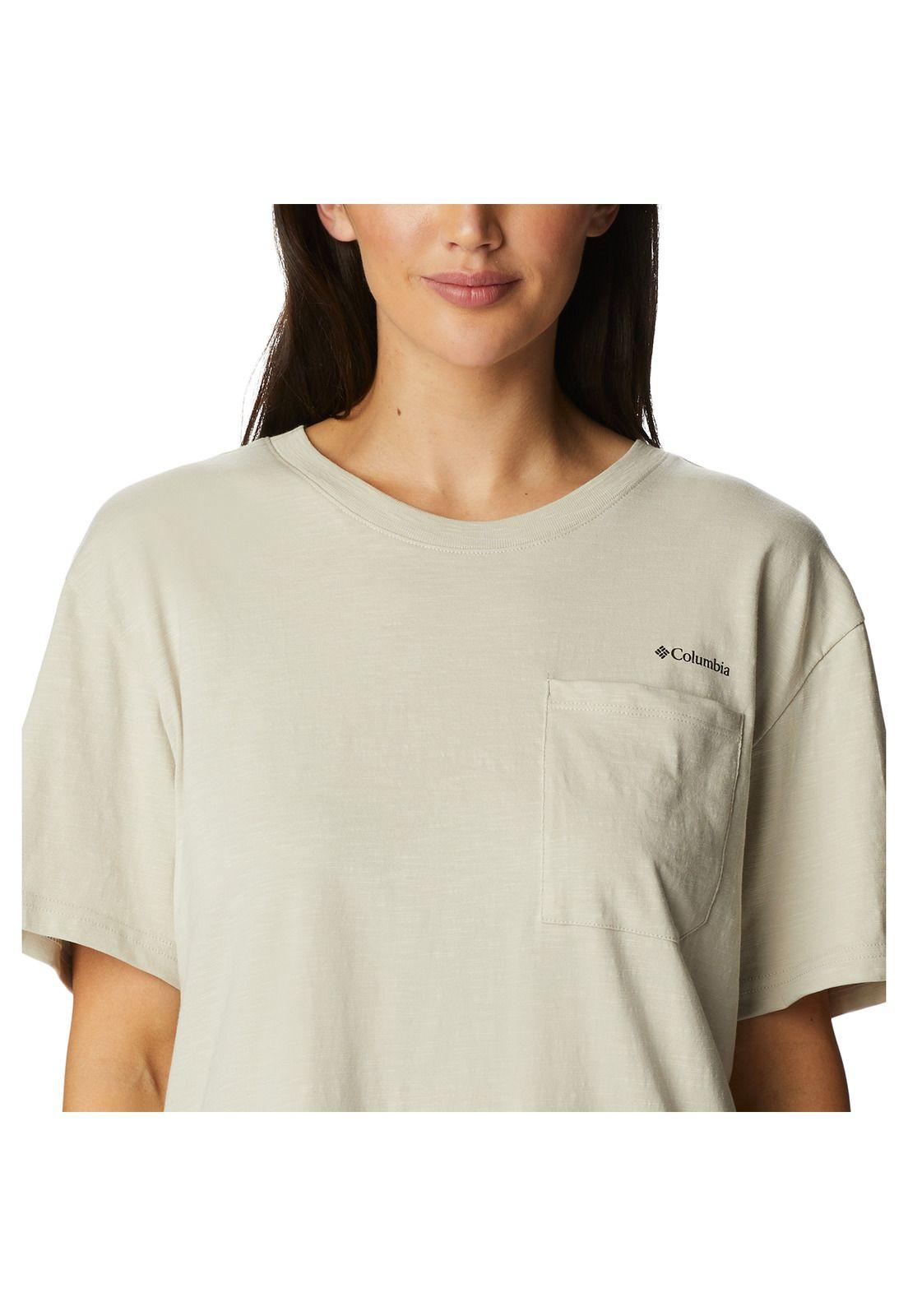 Polera M/C Break It Down Tee Crema Mujer-1