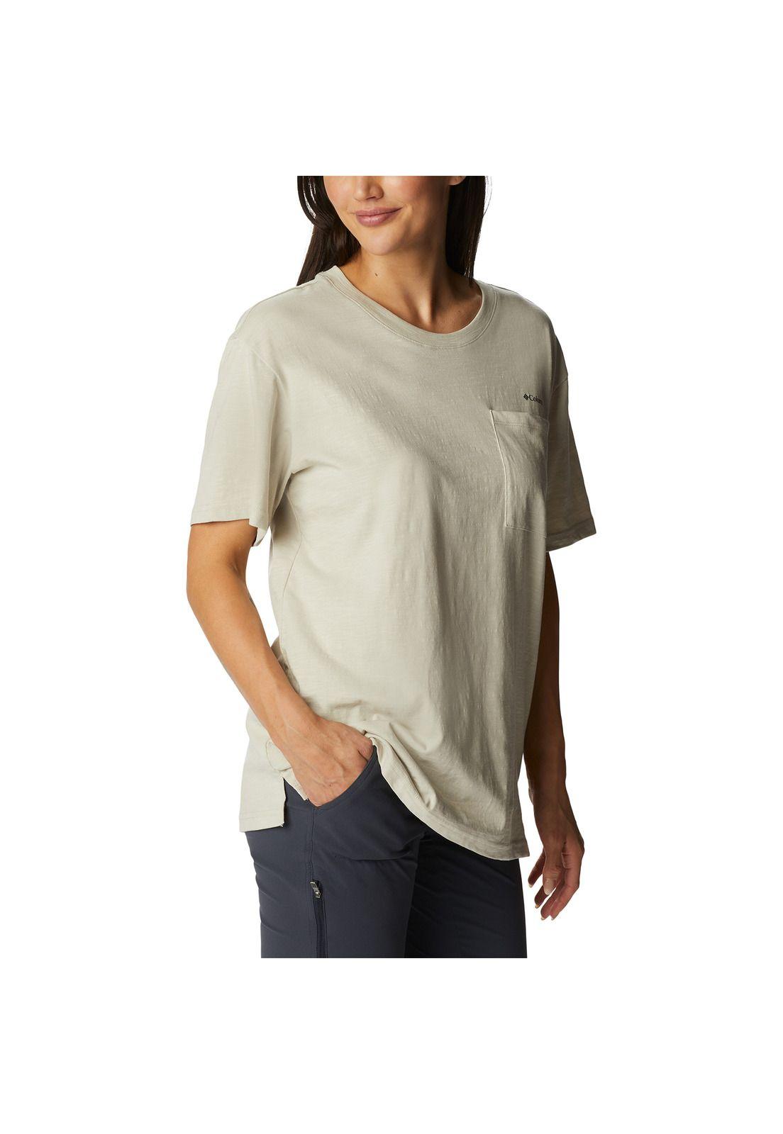 Polera M/C Break It Down Tee Crema Mujer-3