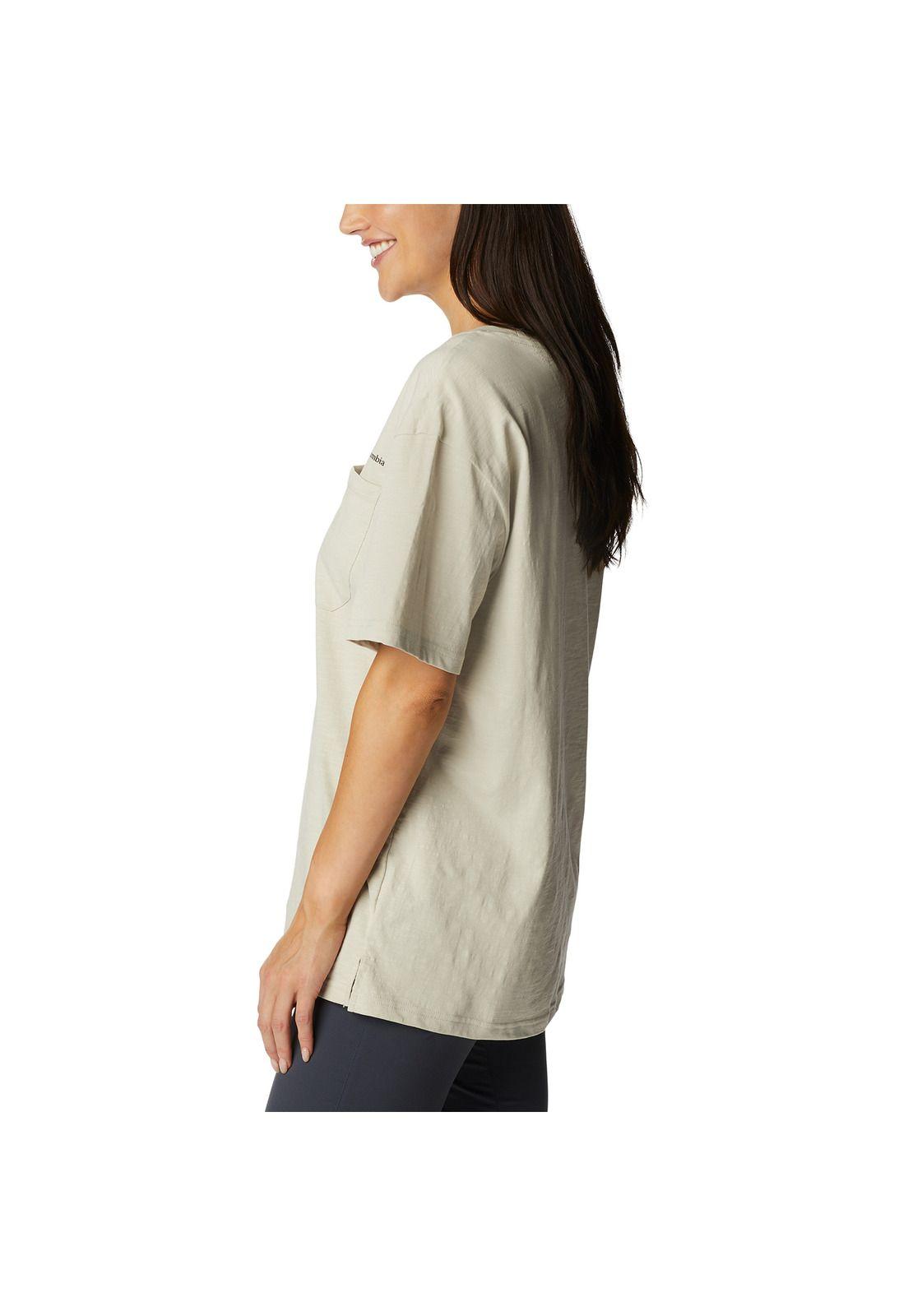 Polera M/C Break It Down Tee Crema Mujer-4
