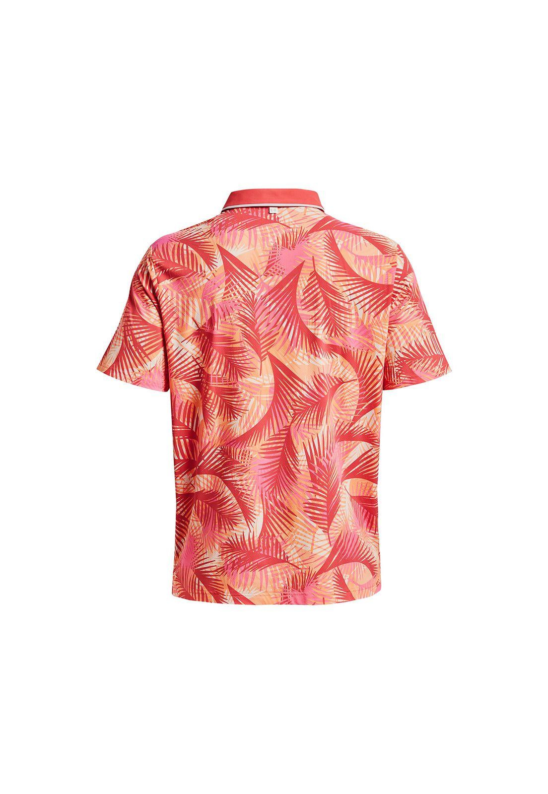 Polo Running Iso-Chill Graphic Palm Naranja Hombre-1