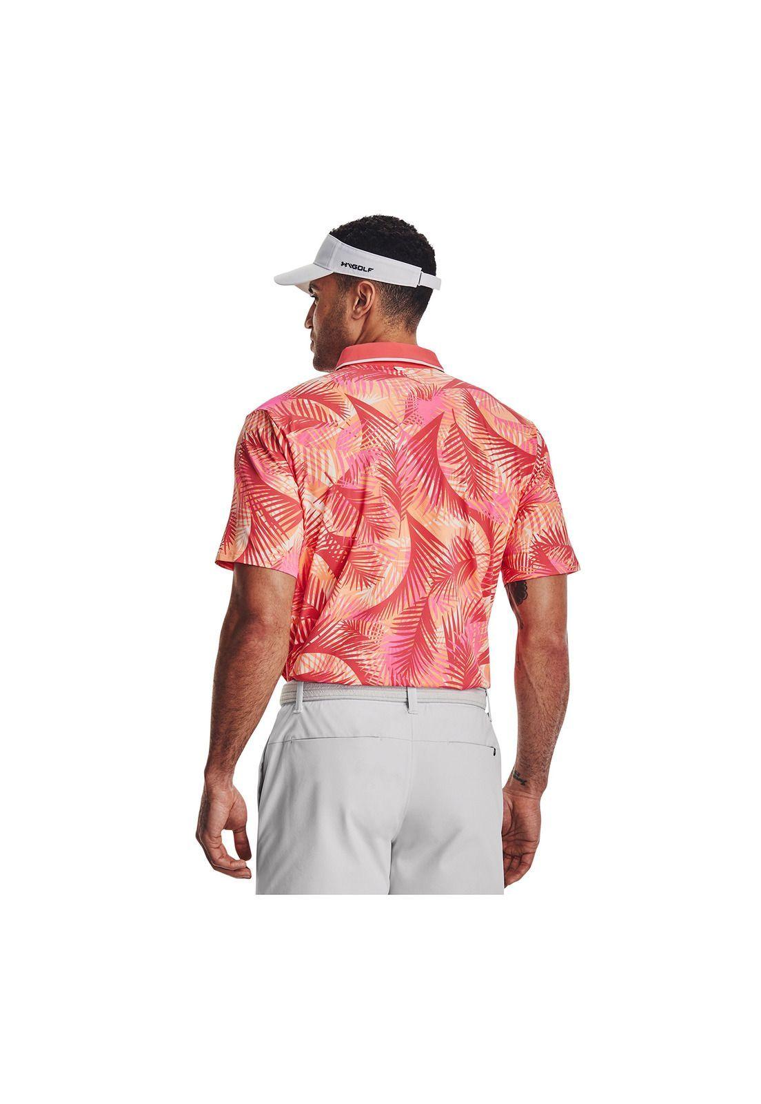 Polo Running Iso-Chill Graphic Palm Naranja Hombre-4