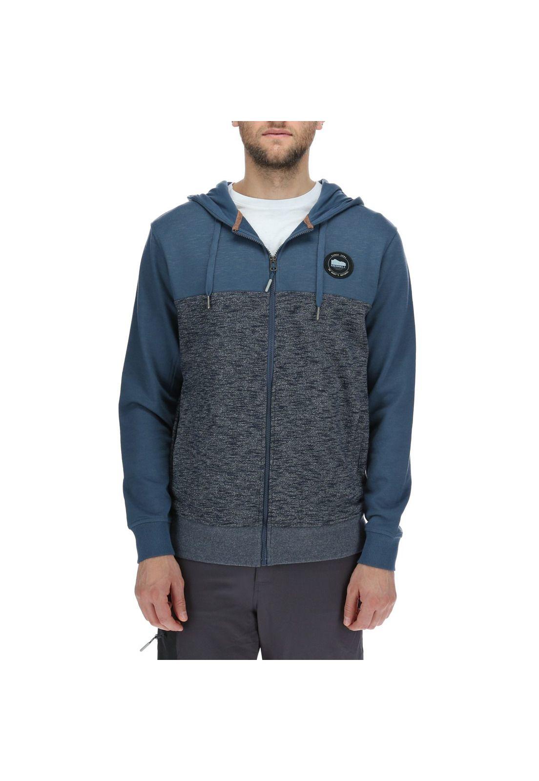 Polerón Hombre Full Zipper Sweatshirt Grafito / Azul-0