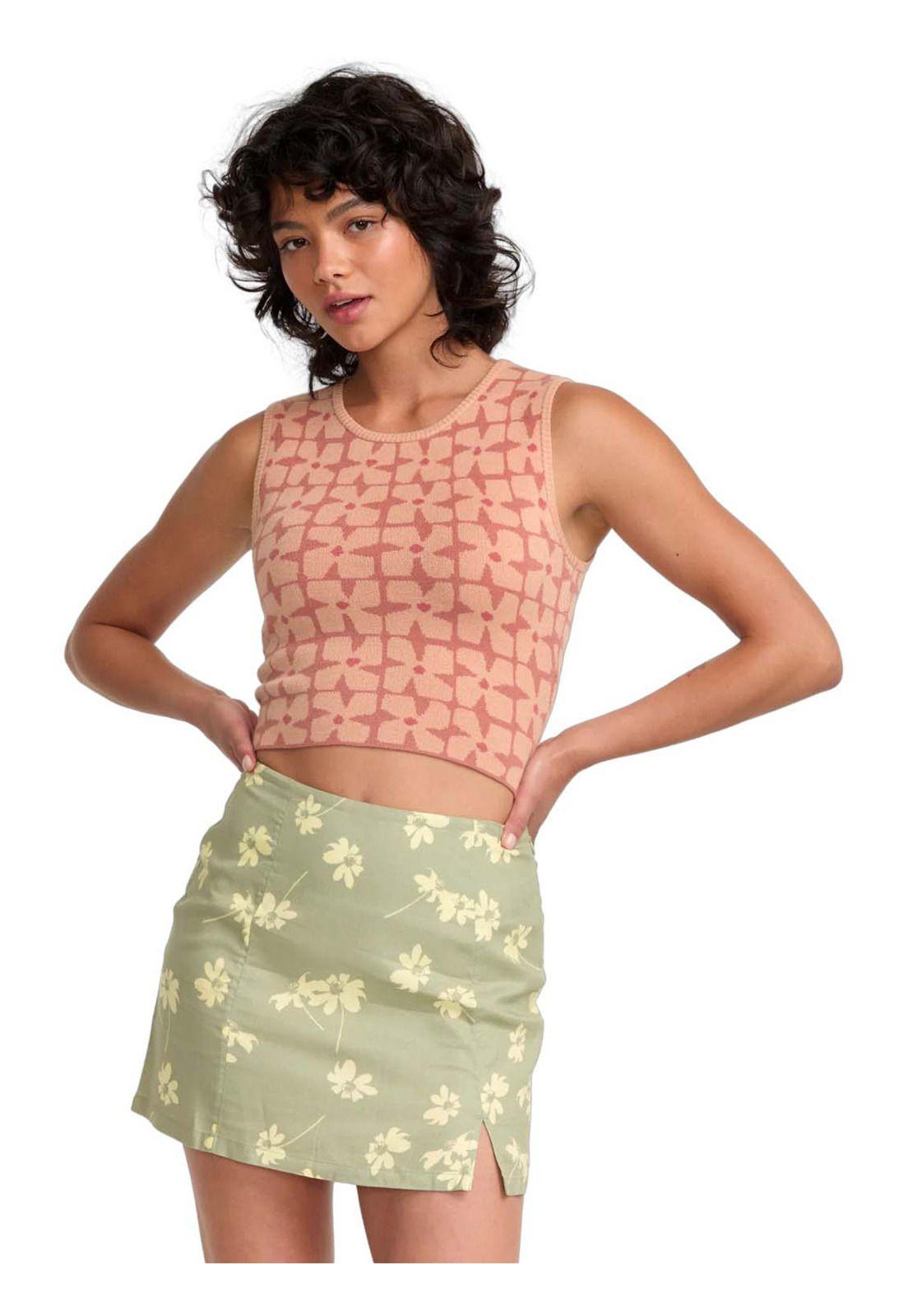 Polera sin mangas Mujer Shiver Sweater Coral Rvca-0