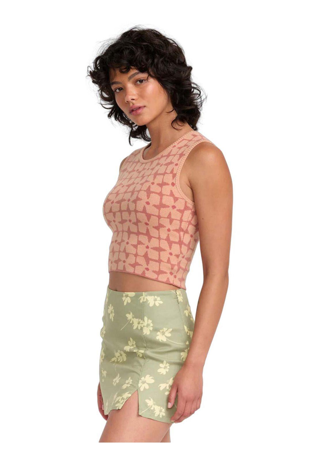 Polera sin mangas Mujer Shiver Sweater Coral Rvca-1