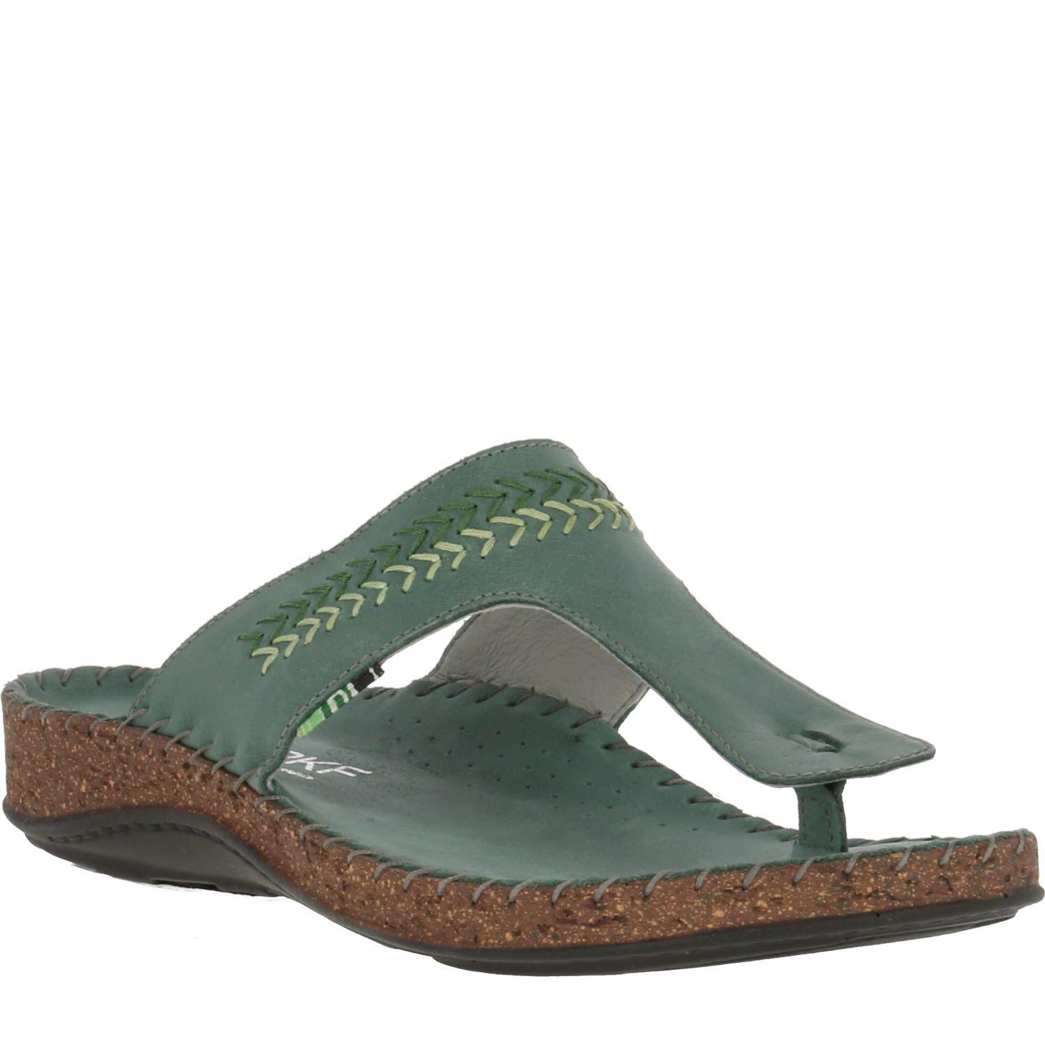 Sandalia Cuero Happy Verde Mujer-0