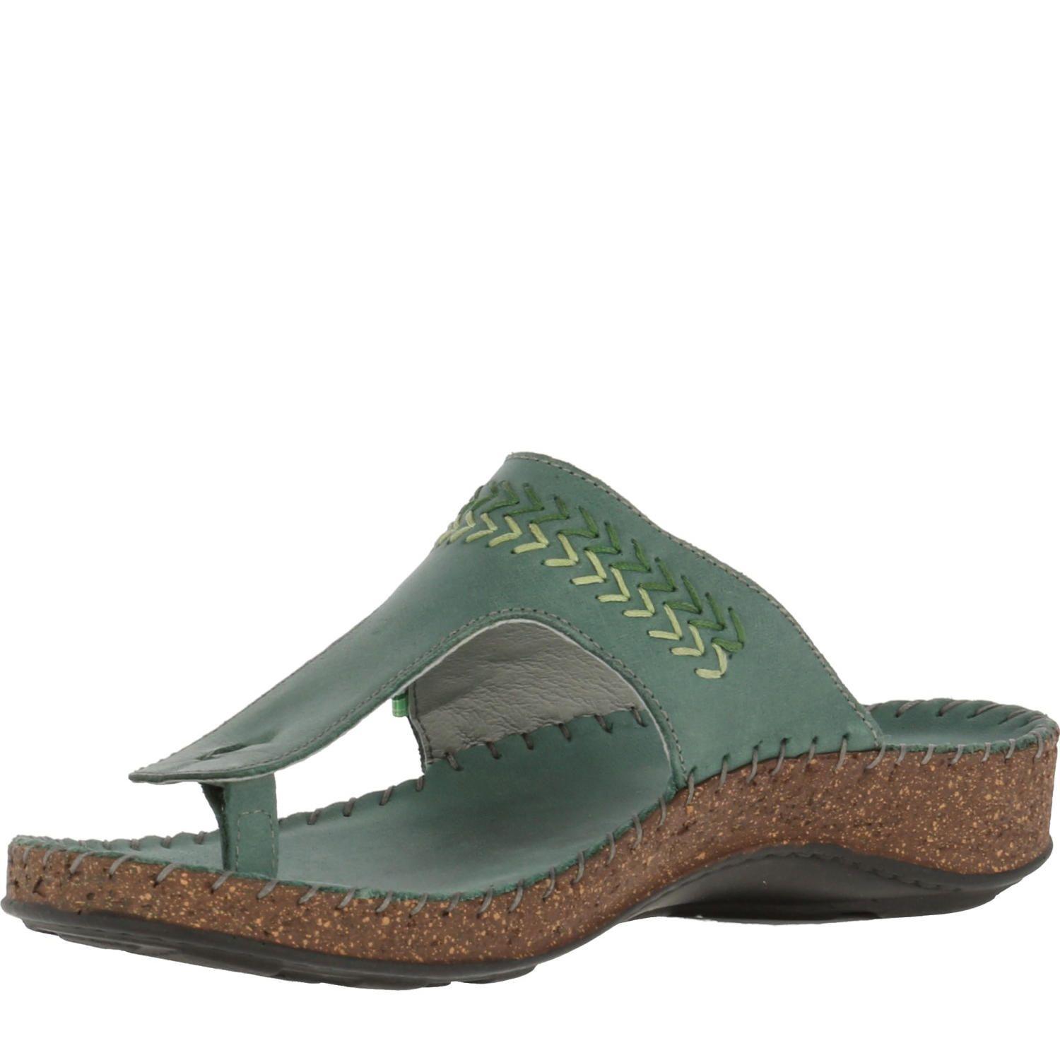 Sandalia Cuero Happy Verde Mujer-1