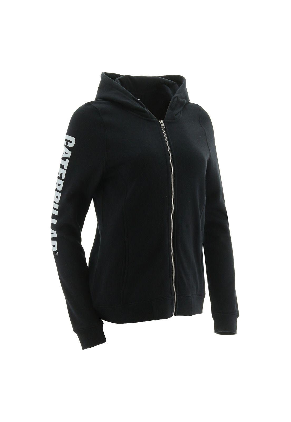 Polerón Mujer Zinnia Full Zip Banner Hoodie Algodón Negro-0