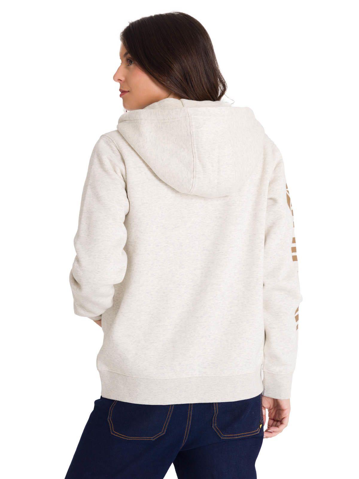 Polerón Full Zip Trademark Banner Mujer Beige-4