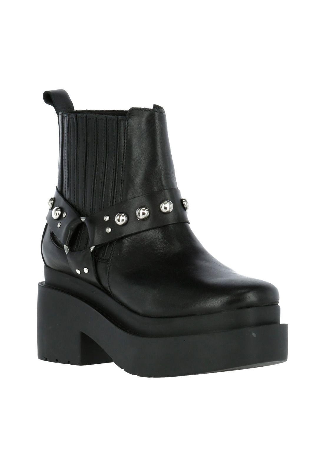 Botin Cuero Mujer Mikka Negro-0