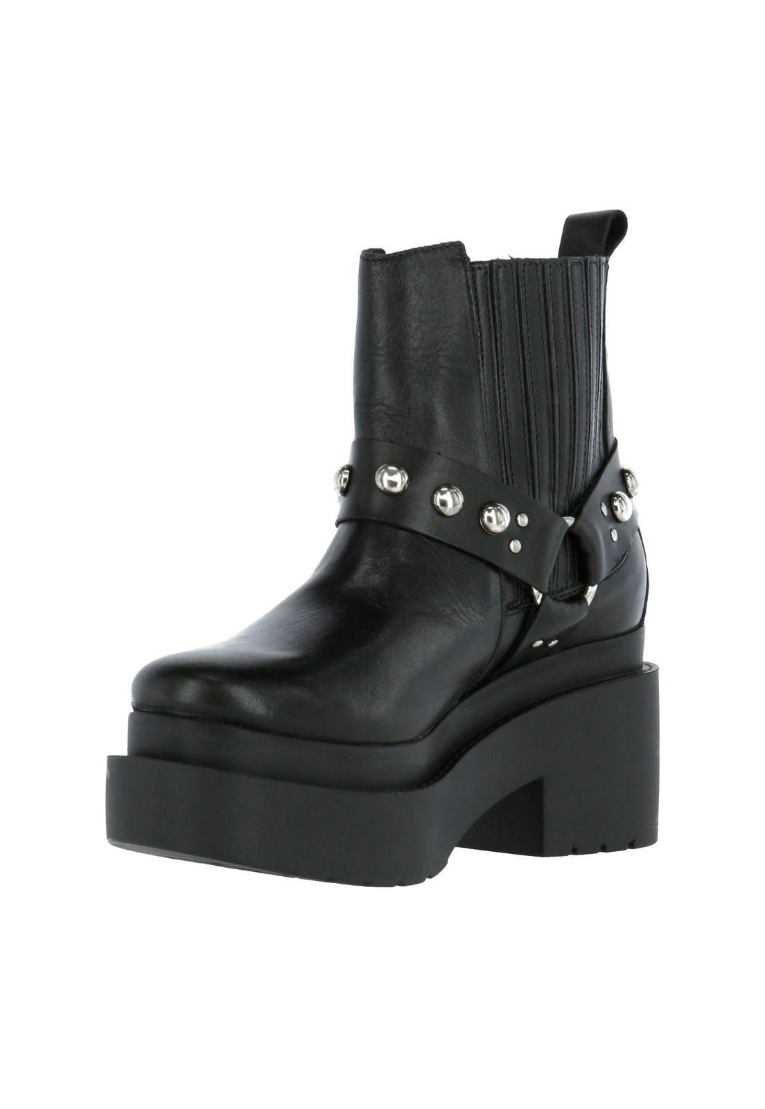Botin Cuero Mujer Mikka Negro-1