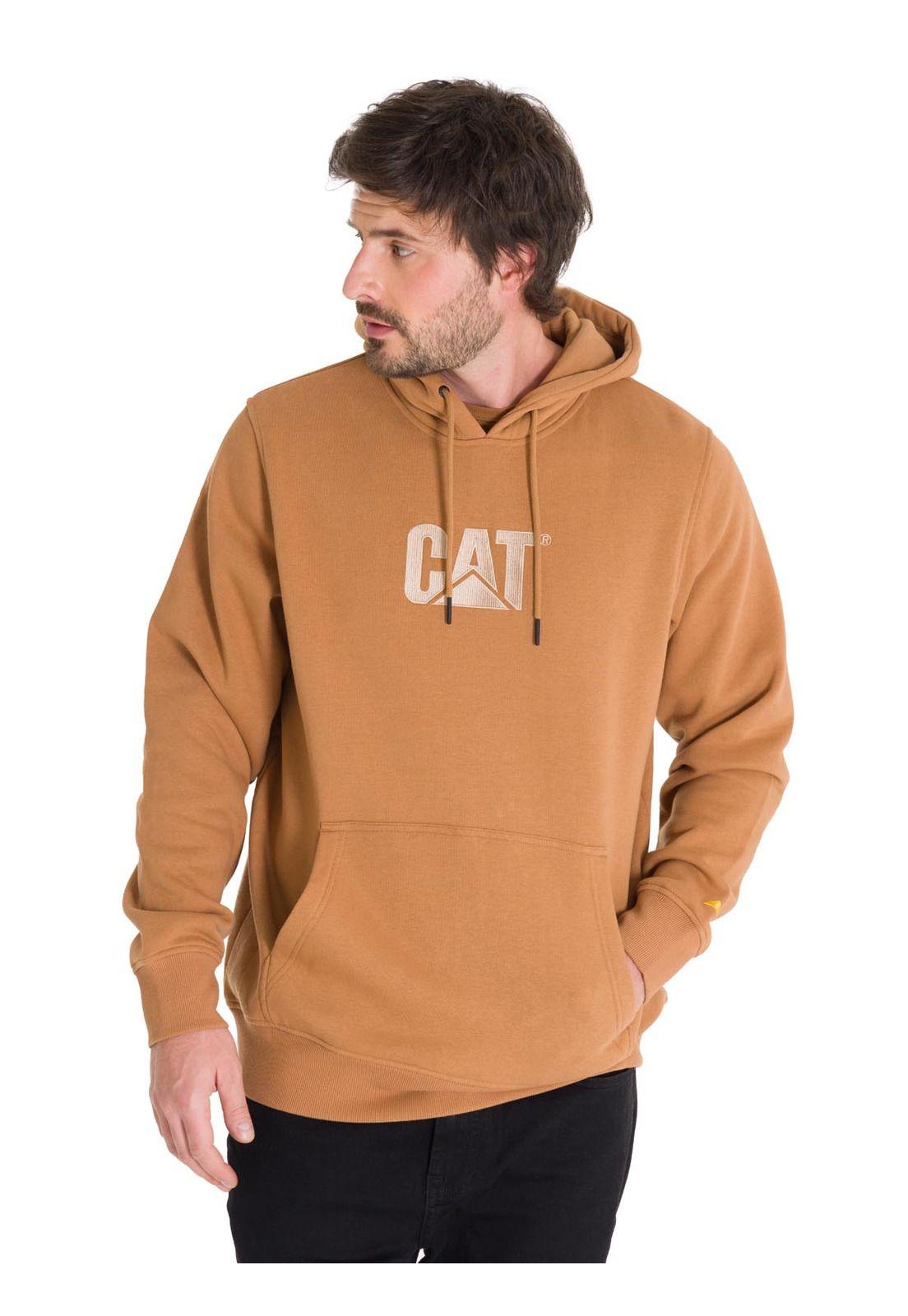 Polerón Fleece Logo Hombre Café Claro-1