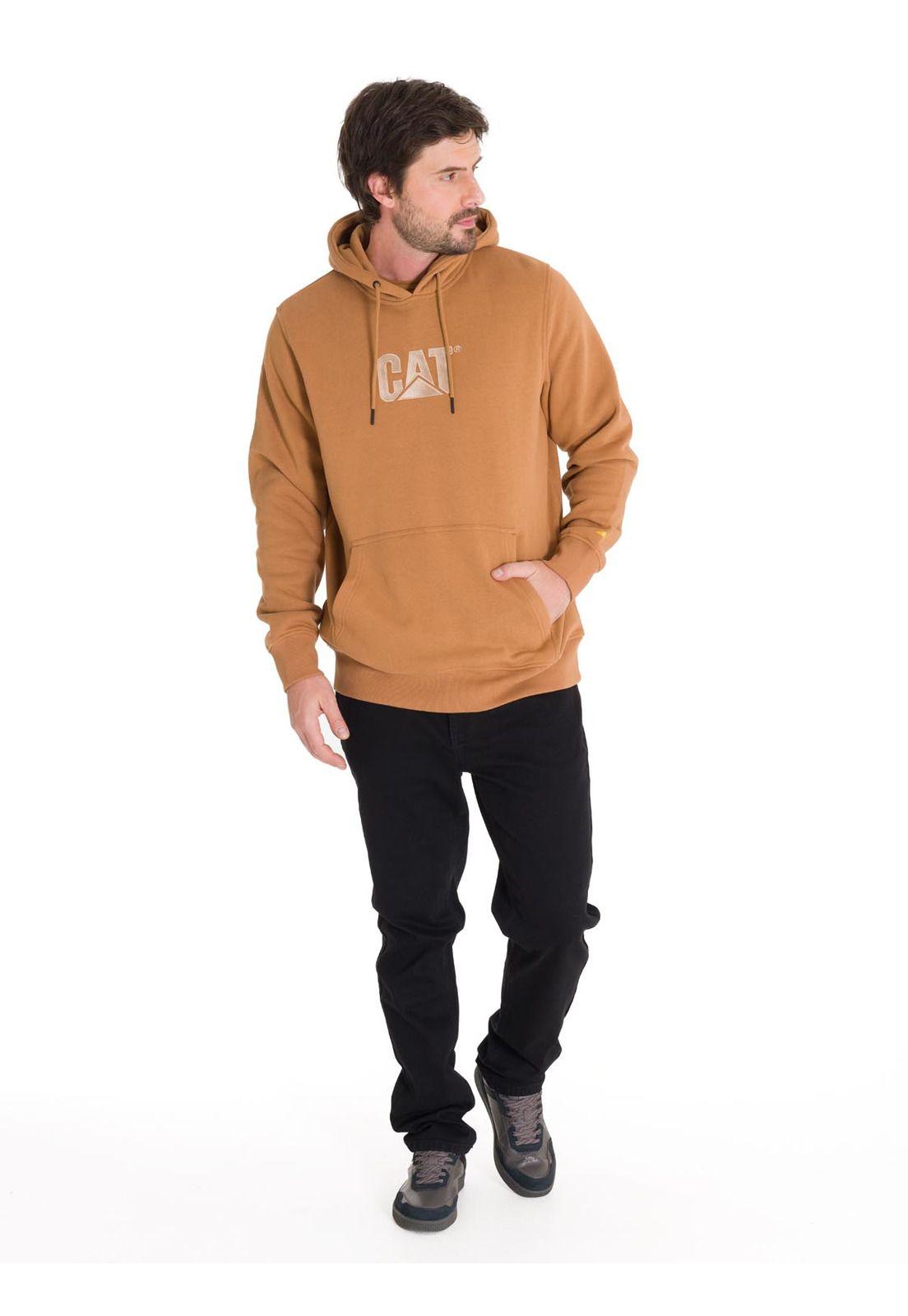 Polerón Fleece Logo Hombre Café Claro-5