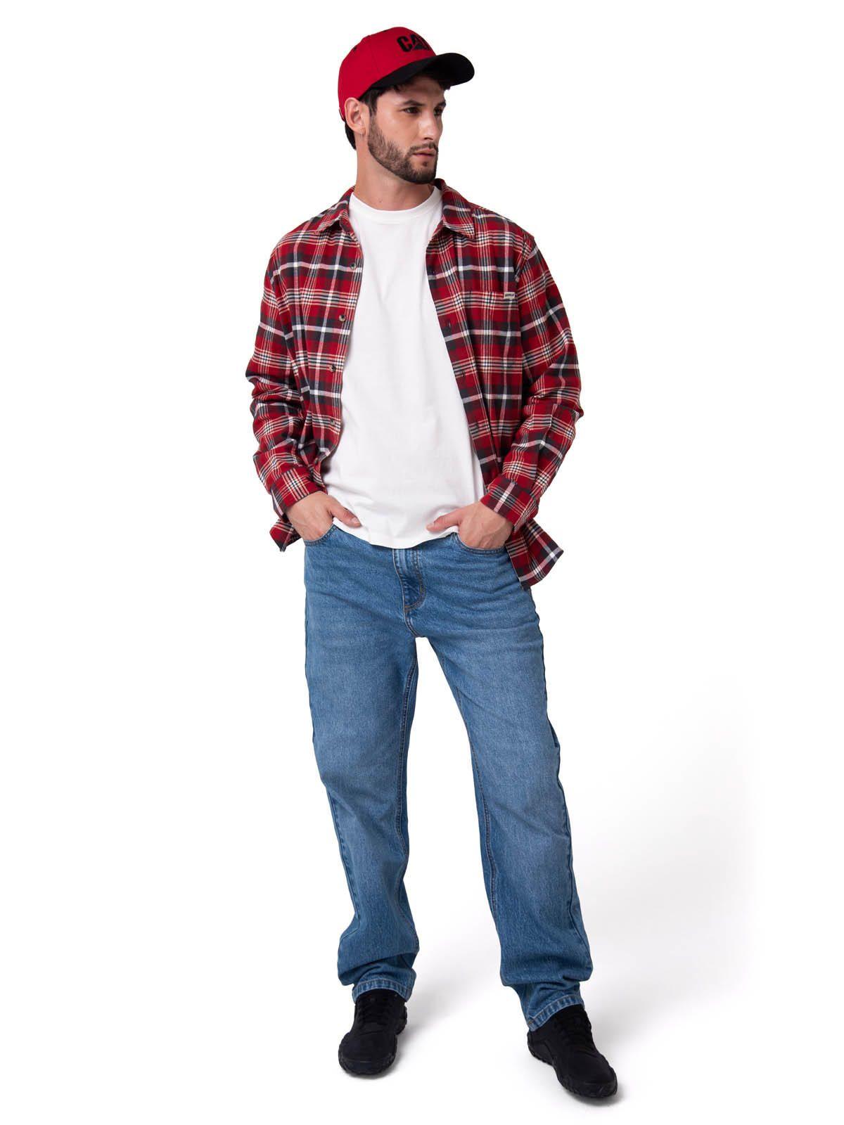 Camisa Manga Larga Hombre Classic Flannel Rojo-4