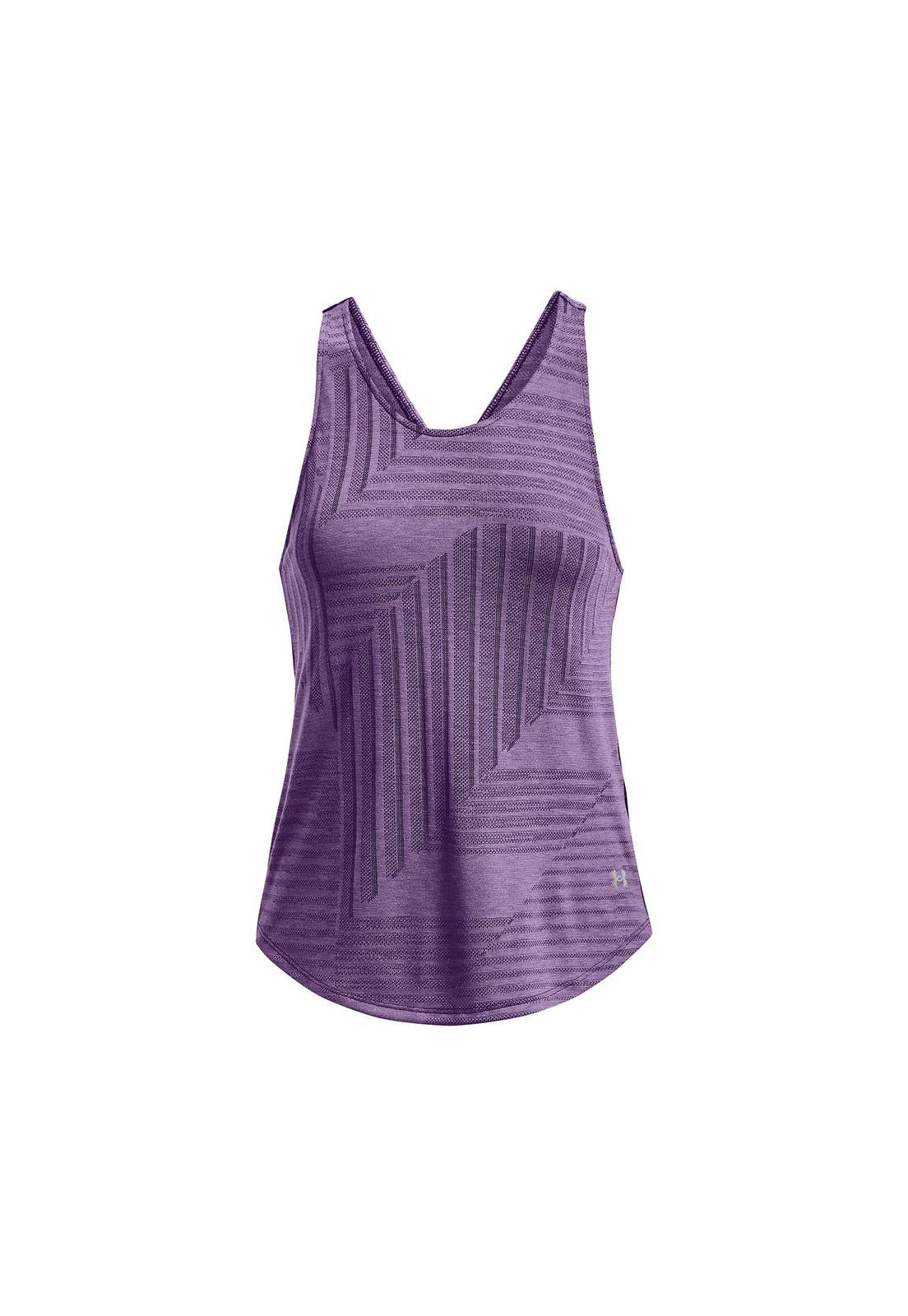Polera S/M Run Streaker Deco Diamond Morado Mujer-0