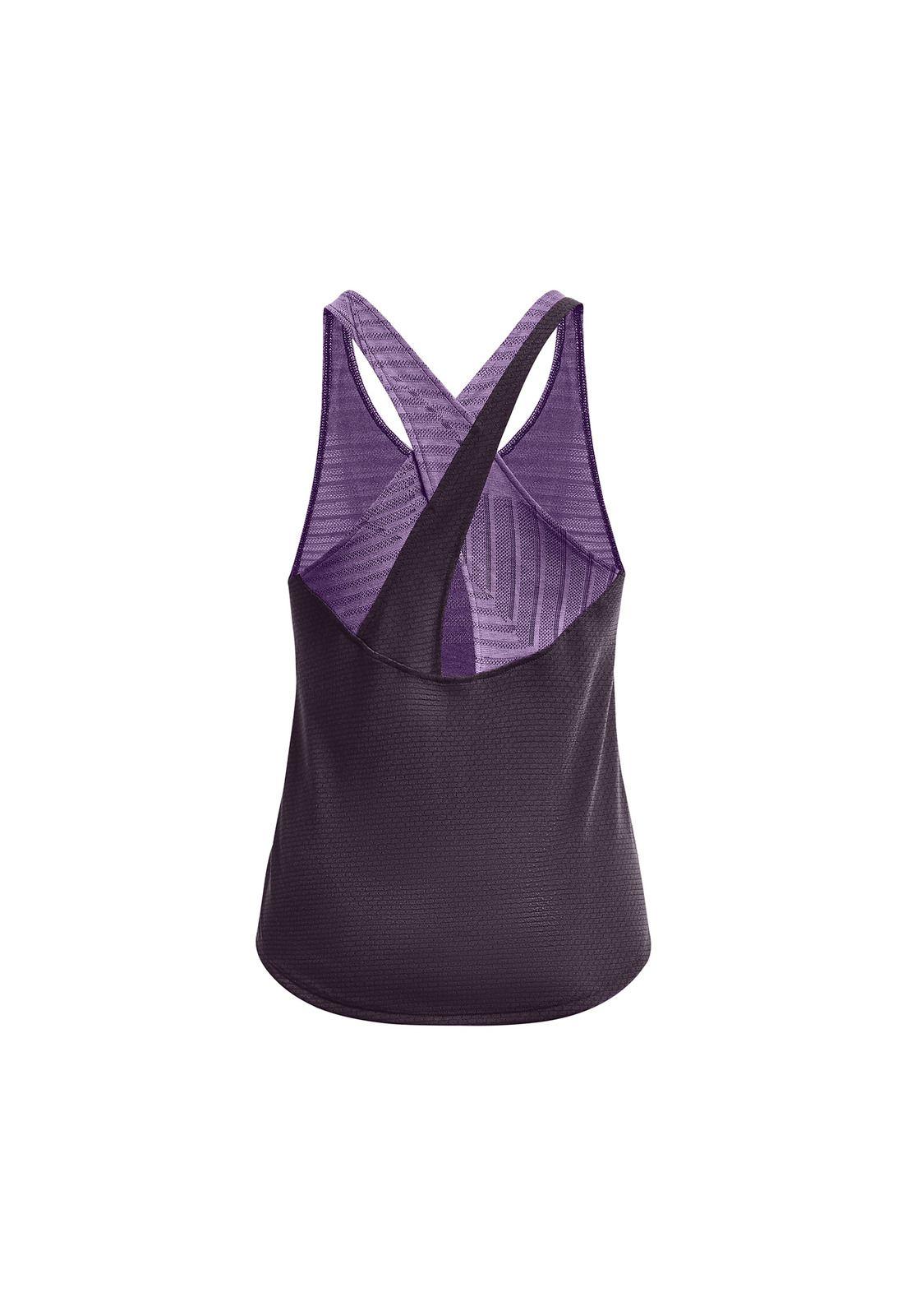 Polera S/M Run Streaker Deco Diamond Morado Mujer-1