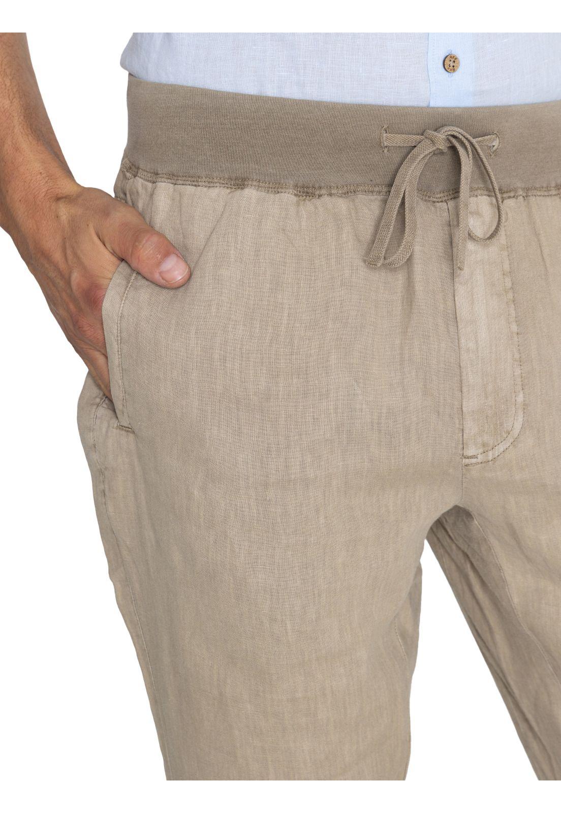 Pantalón Lino Orgánico Café Lisboa Hombre -7
