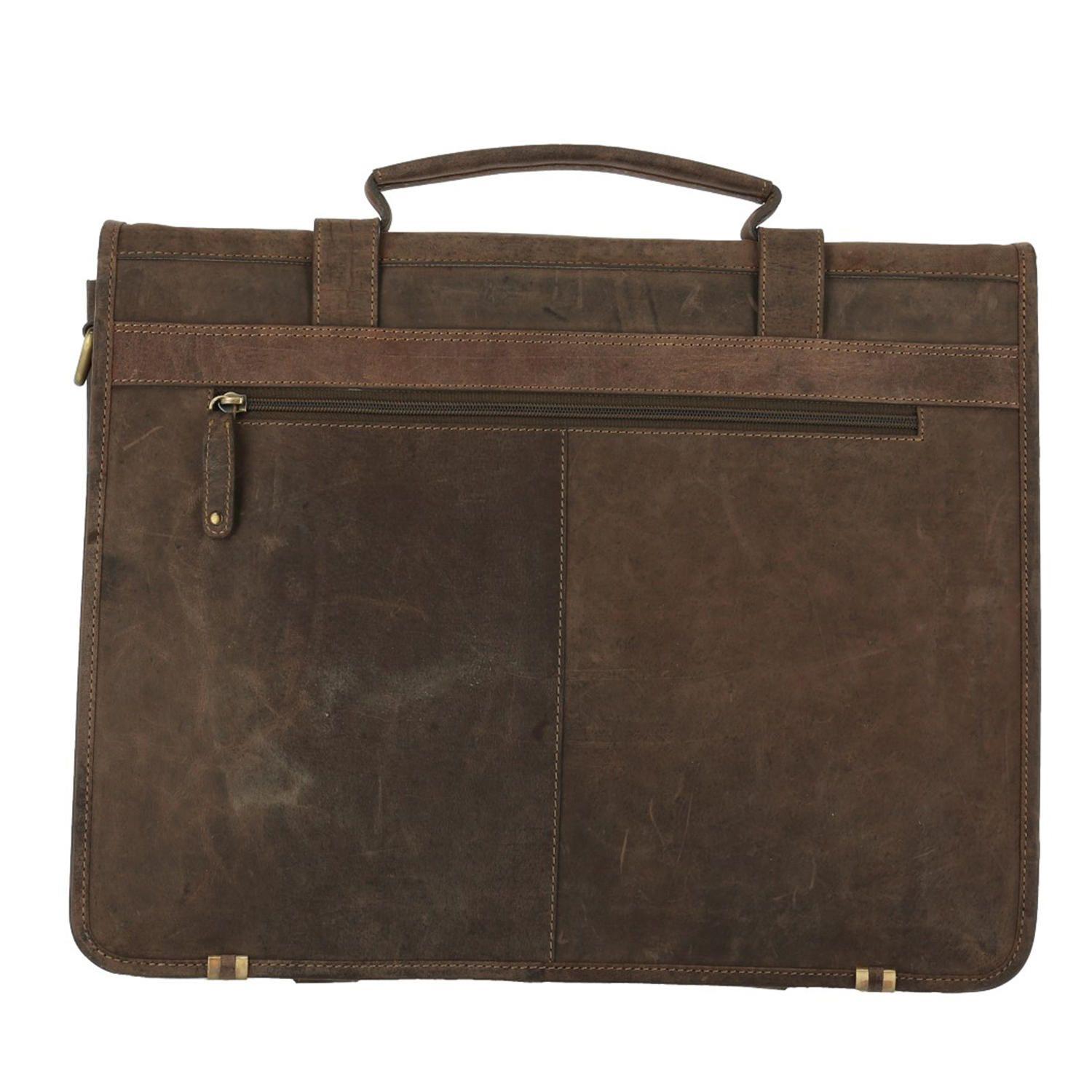 Maletín Cuero Hombre Ks Pocket Café-2