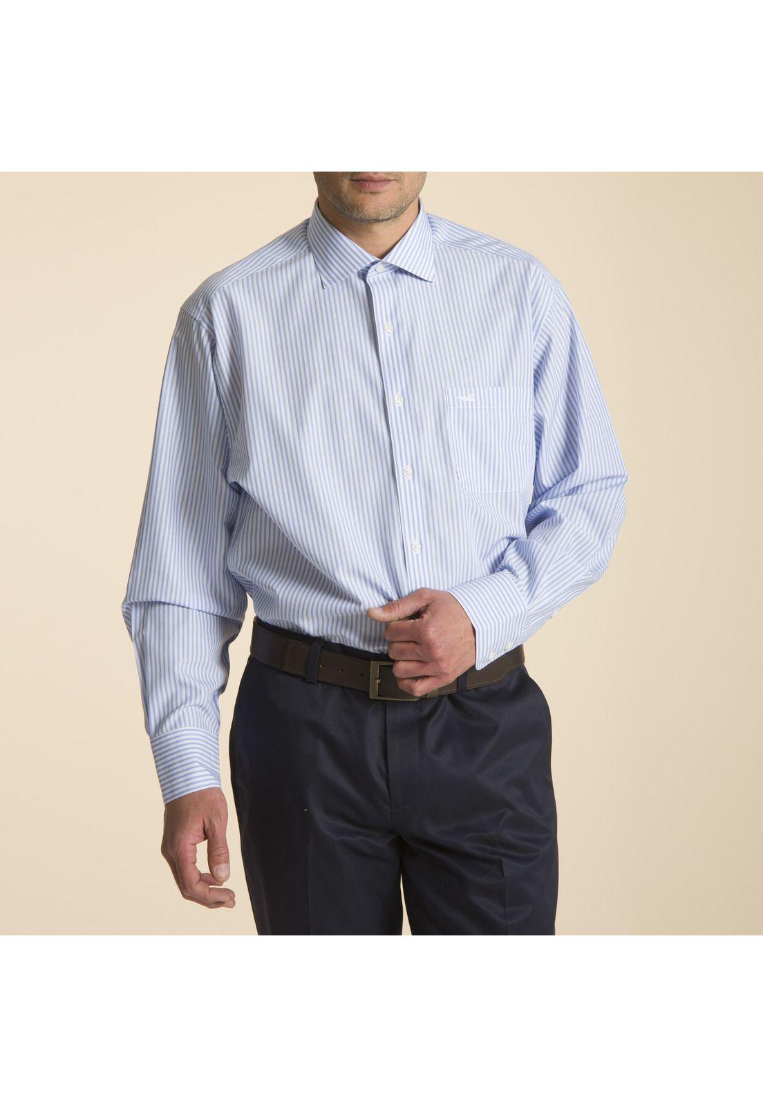 Camisa Libre de arrugas Azul-0