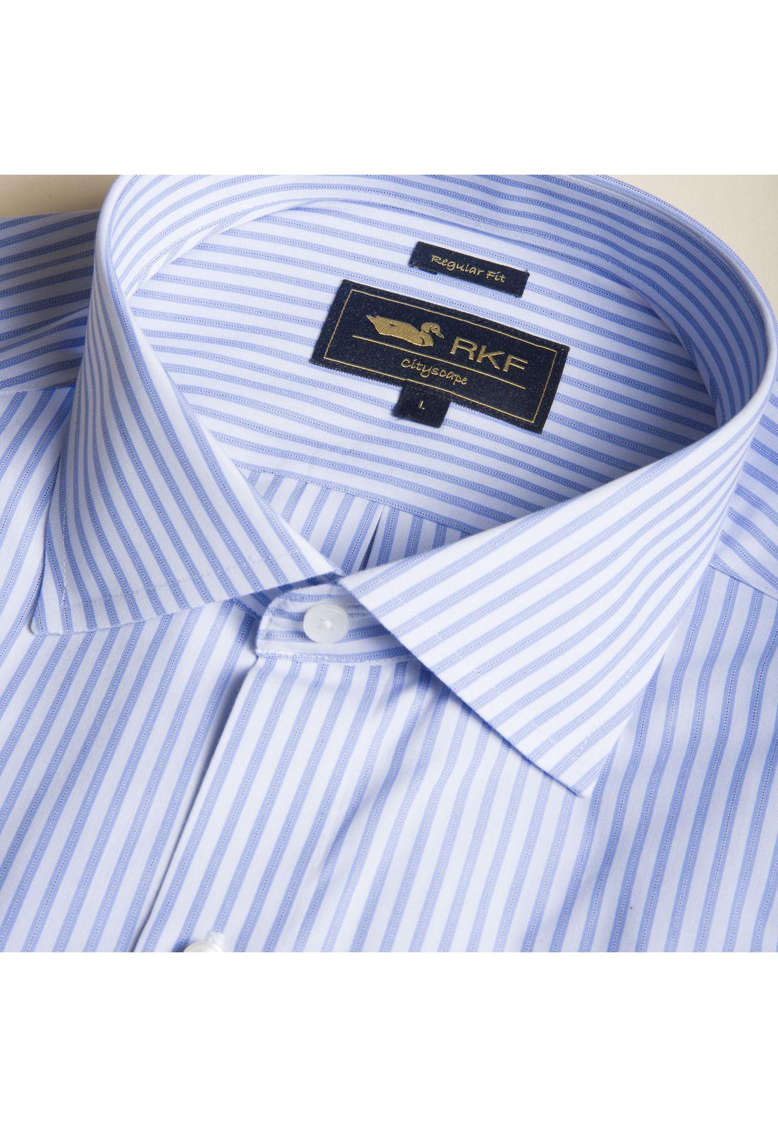 Camisa Libre de arrugas Azul-2