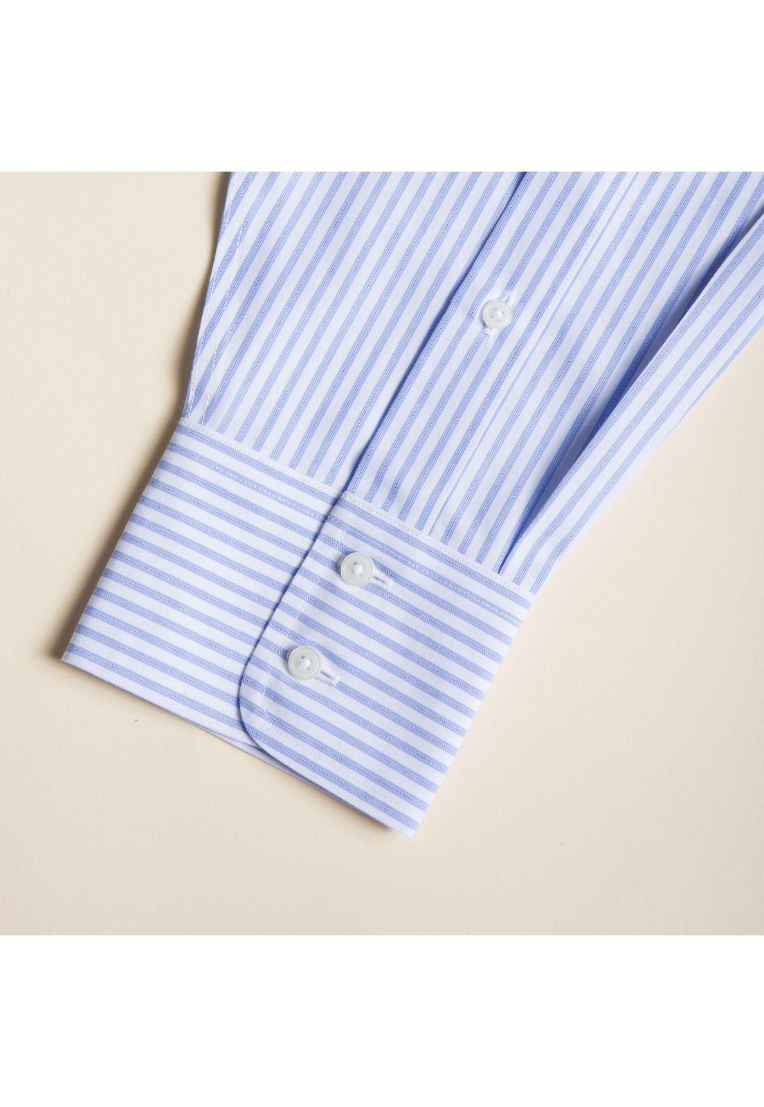 Camisa Libre de arrugas Azul-3