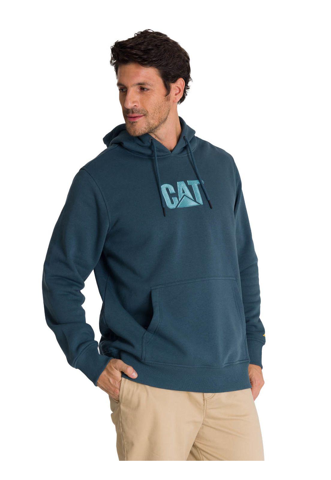 Polerón Fleece Hombre Hoody Logo Azul-1