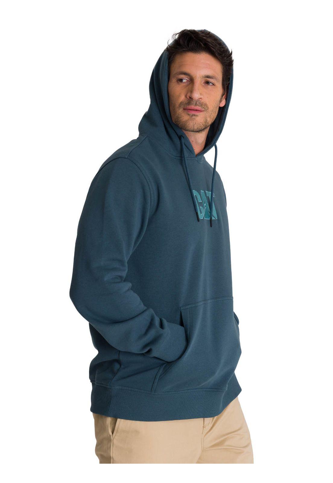 Polerón Fleece Hombre Hoody Logo Azul-3