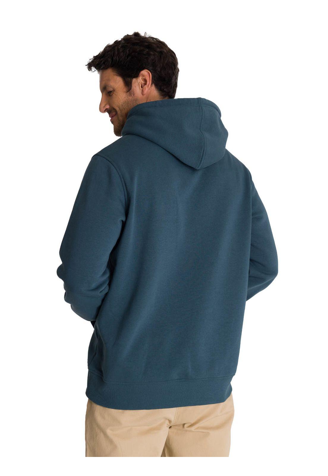 Polerón Fleece Hombre Hoody Logo Azul-4