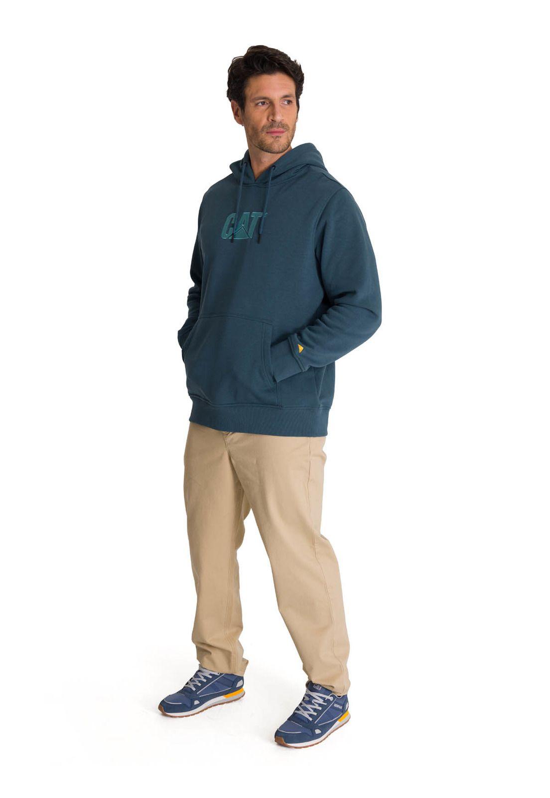 Polerón Fleece Hombre Hoody Logo Azul-6