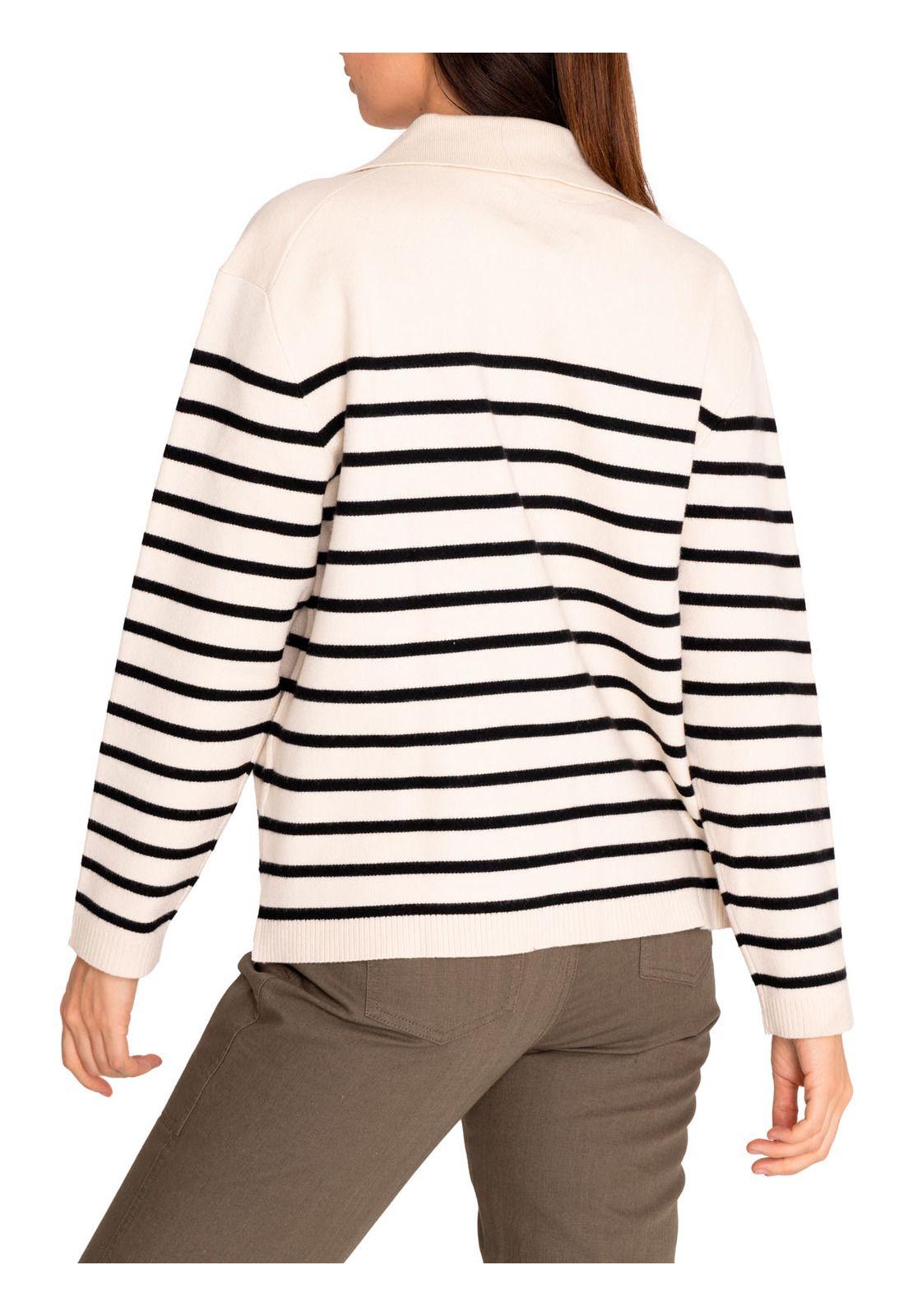 Sweater Fibras Recicladas Mujer Rosa Blanco-6