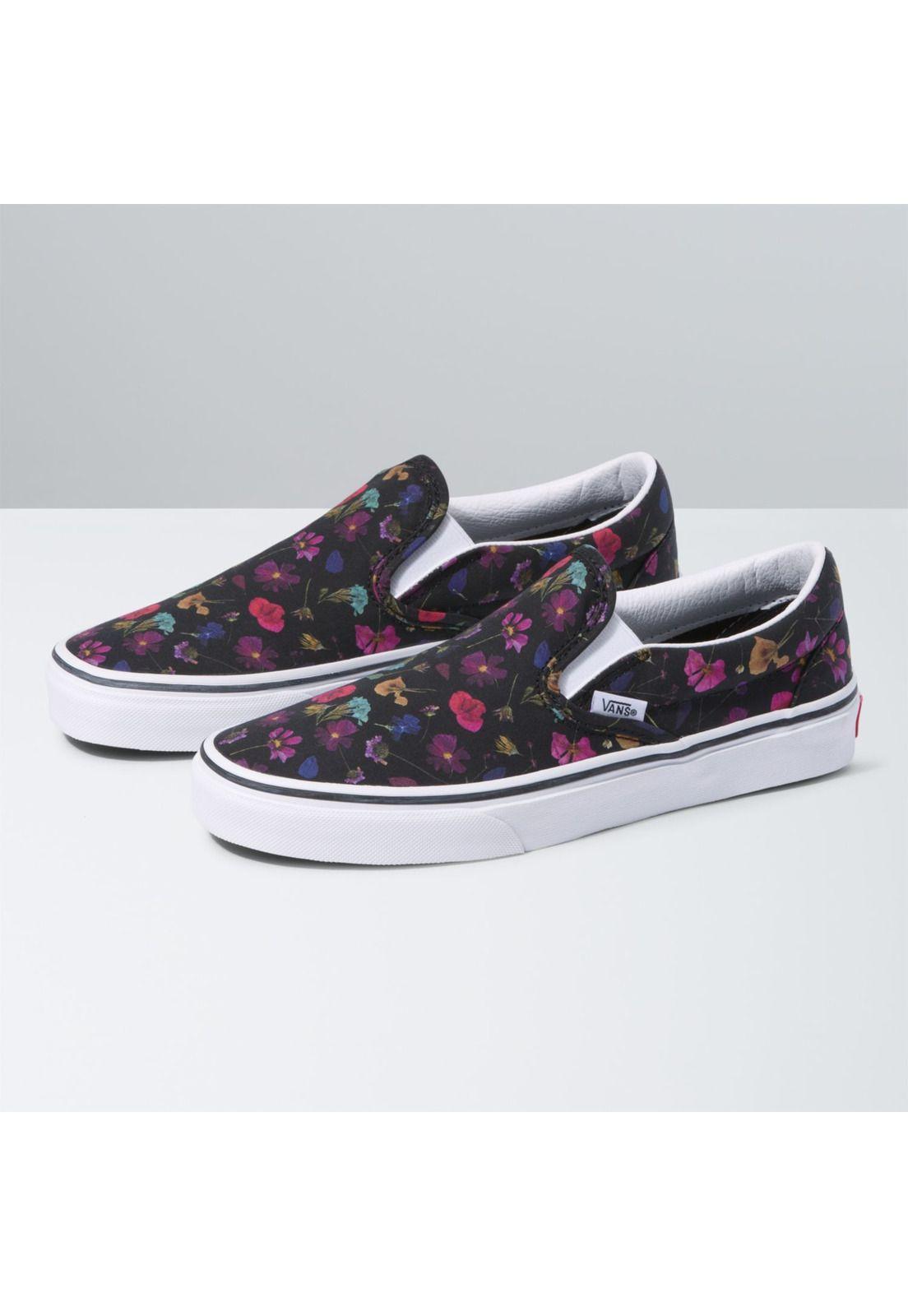 Zapatilla Classic Slip-On Pressed Floral Negro-0
