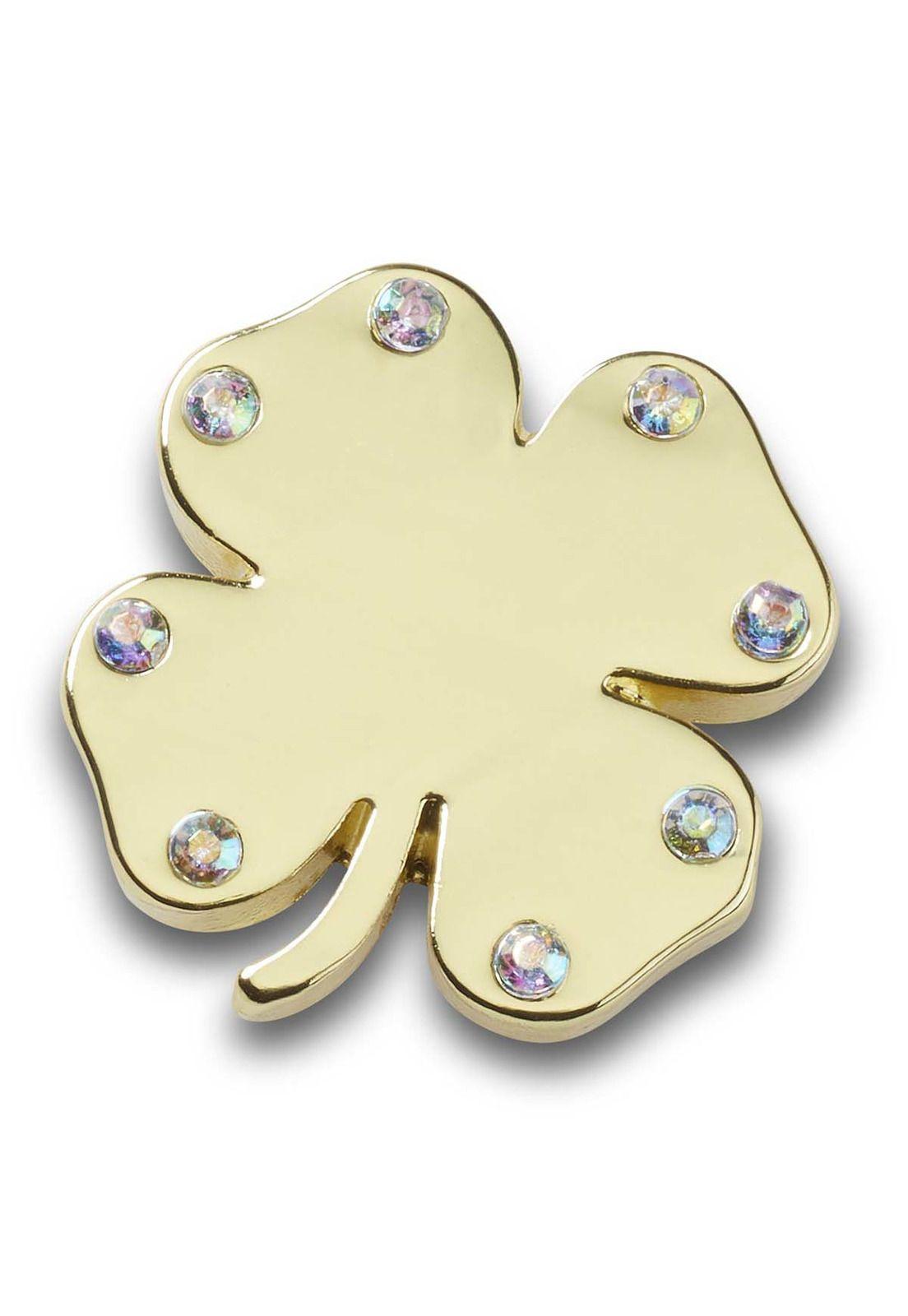 Jibbitz Trébol Brillante Dorado Metalizado-0