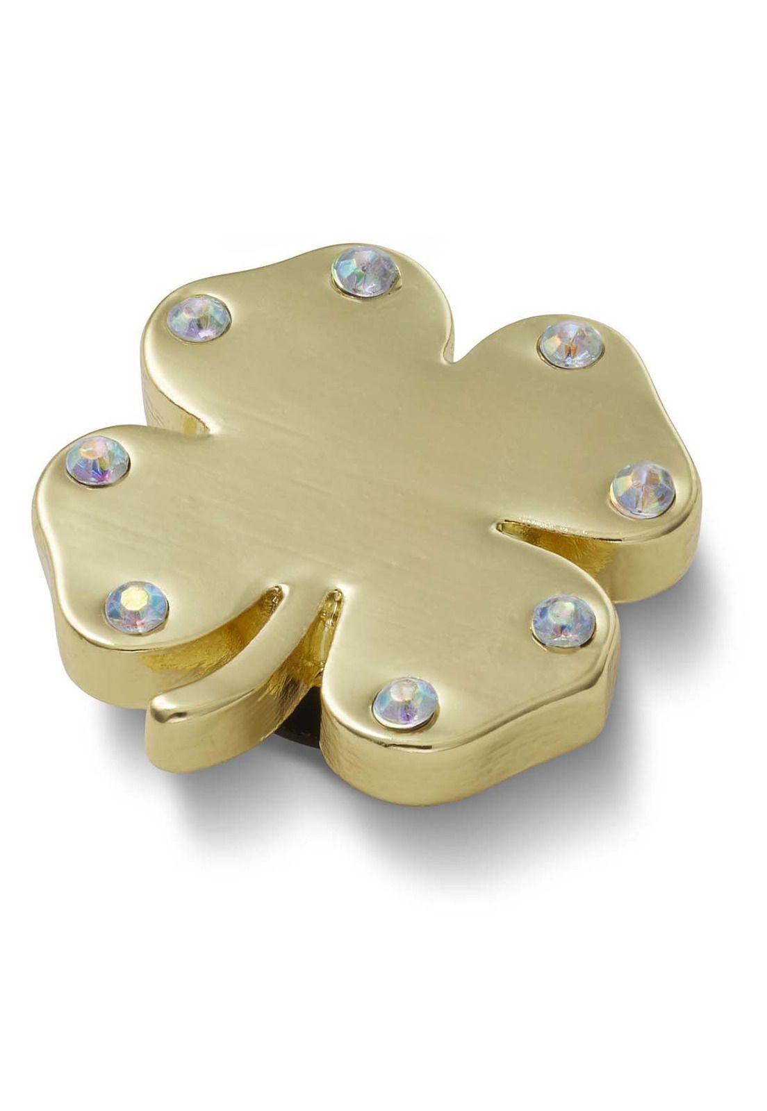 Jibbitz Trébol Brillante Dorado Metalizado-2