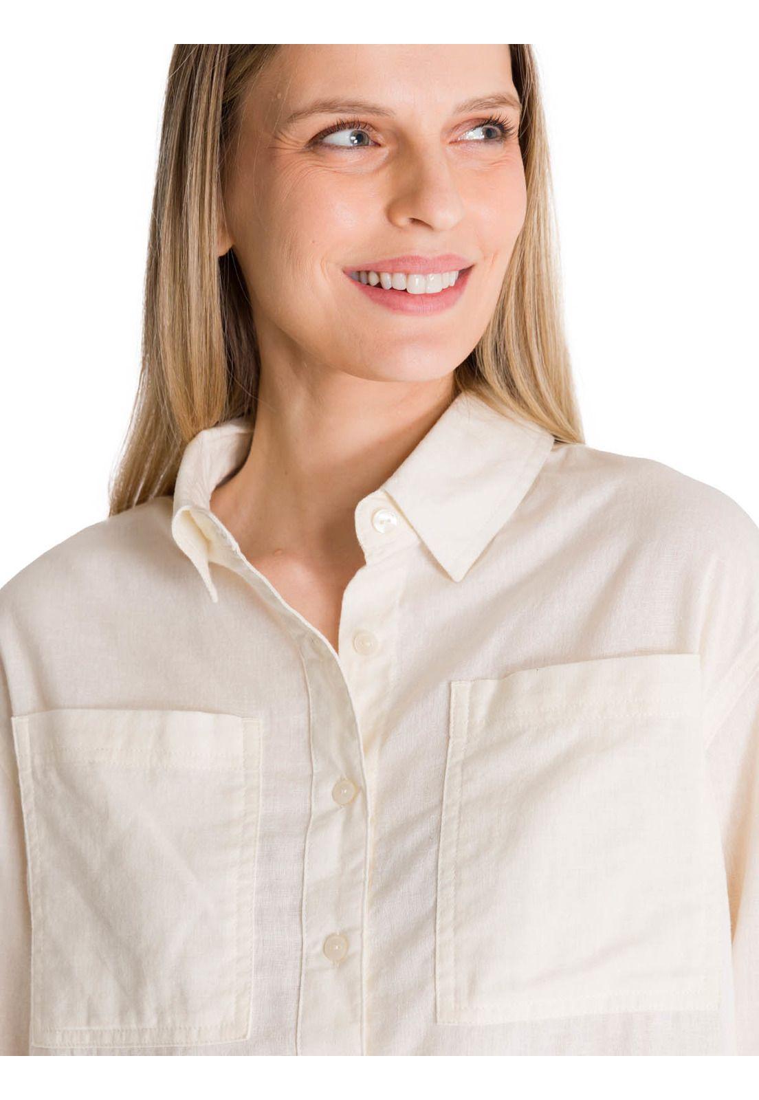 Camisa Manga Larga Mujer Lightweight Cropped Blanco-4