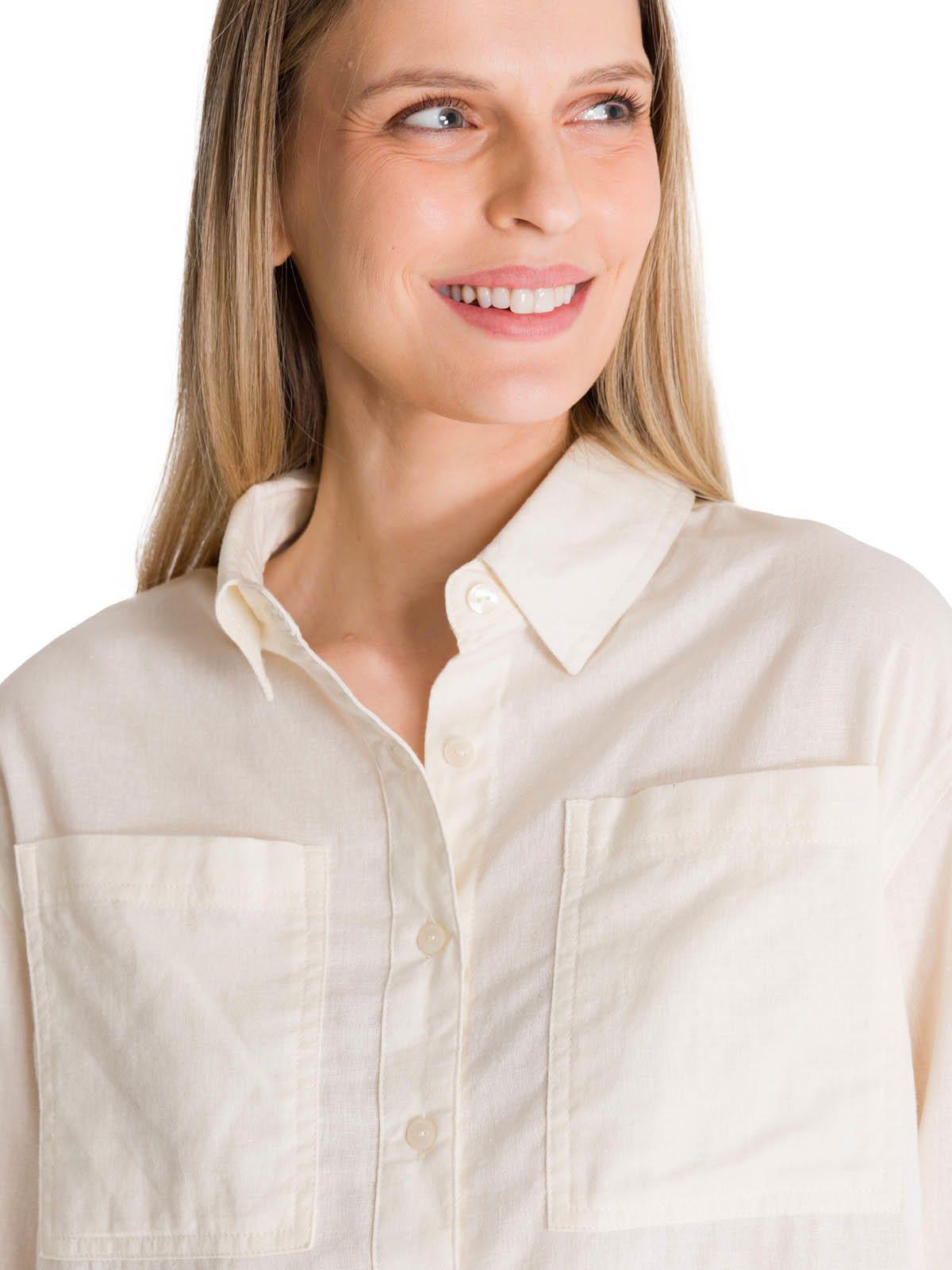 Camisa Manga Larga Mujer Lightweight Cropped Blanco-4