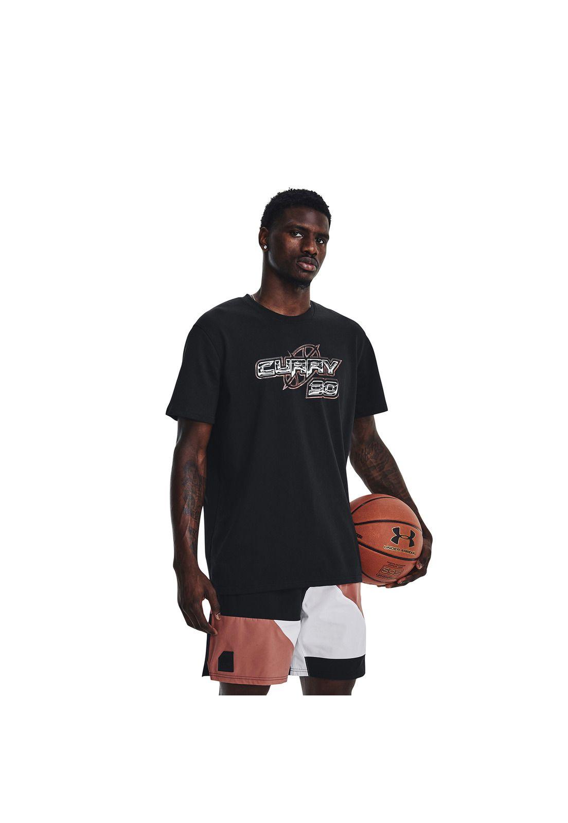 Polera M/C Baseball Hw Curry 30 Negro Hombre-5