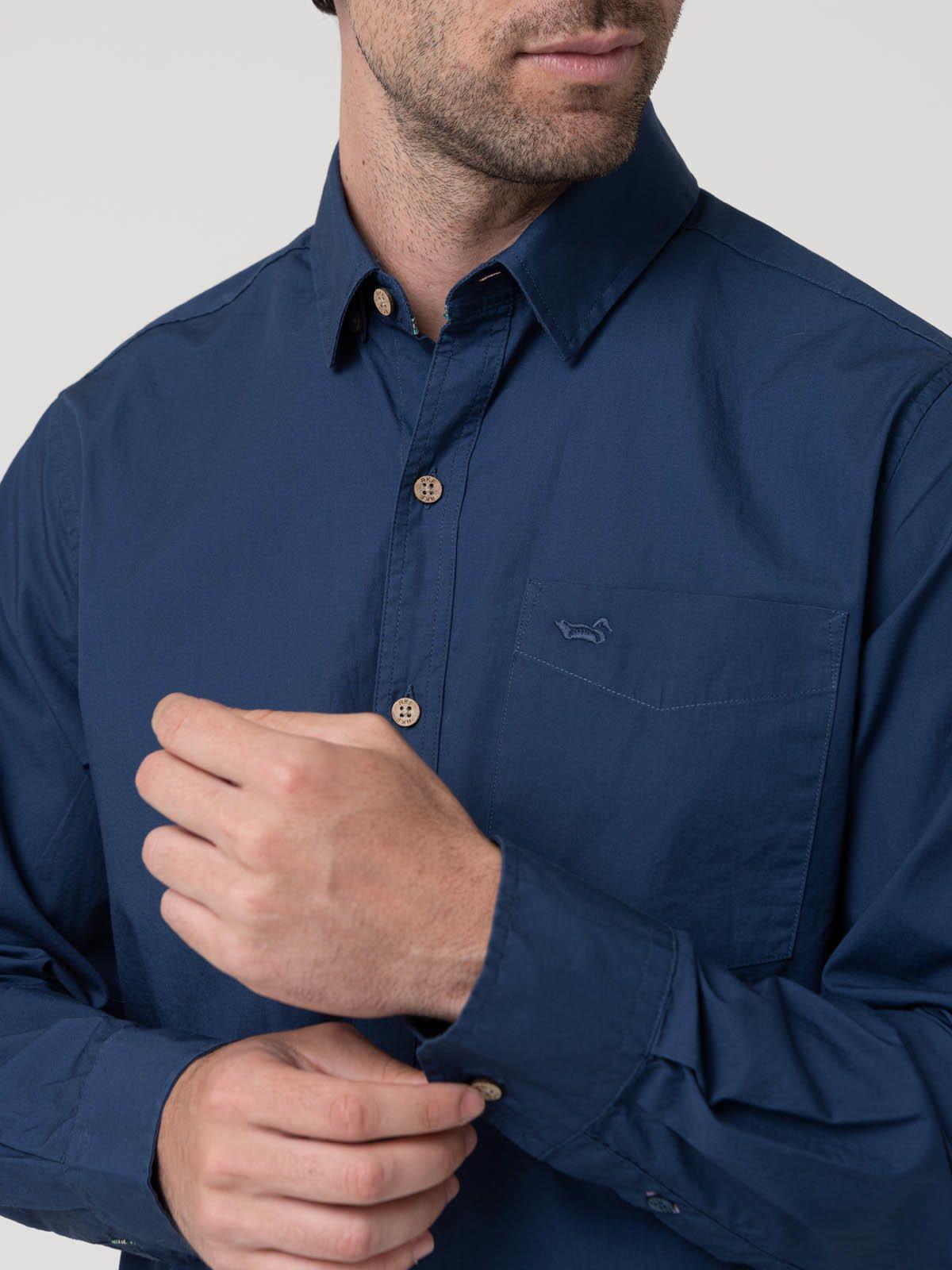Camisa Algodón Orgánico Azul Hombre Galiton-6